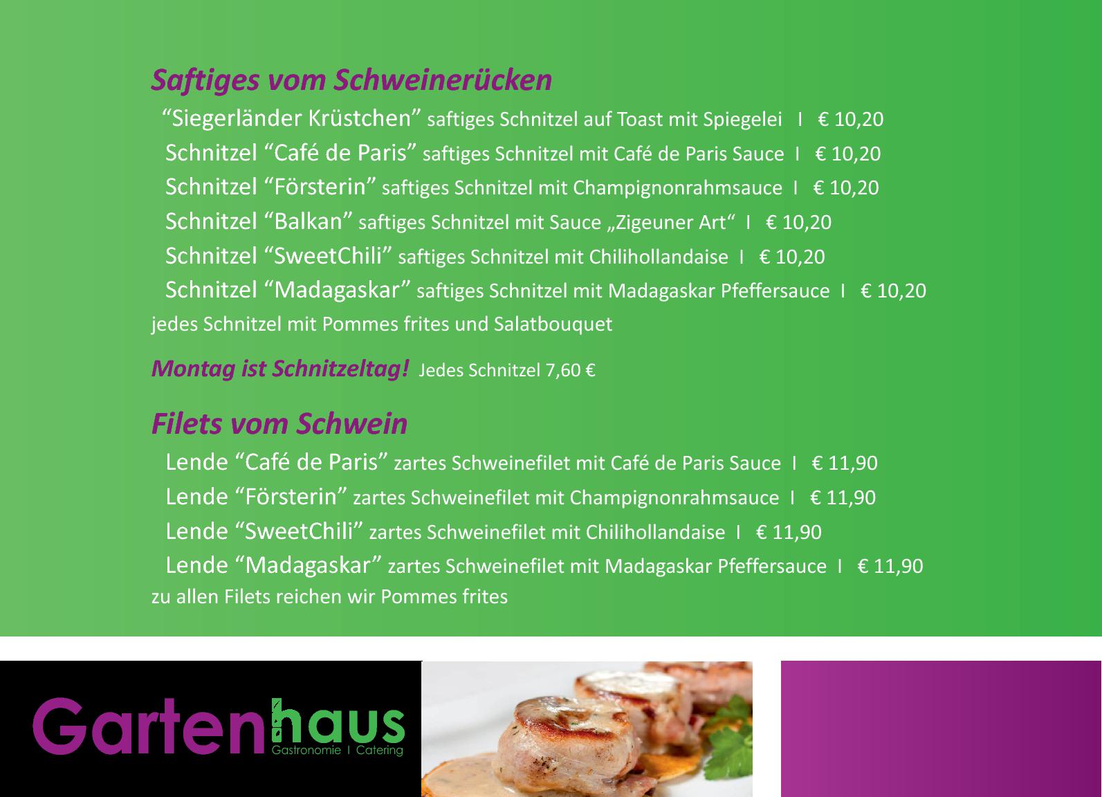 Speisekarte Restaurant Gartenhaus in Siegen, Seite 6