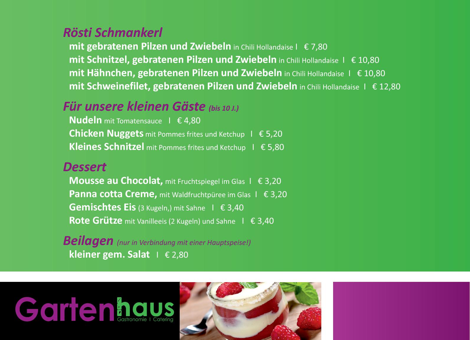 Speisekarte Restaurant Gartenhaus in Siegen, Seite 8