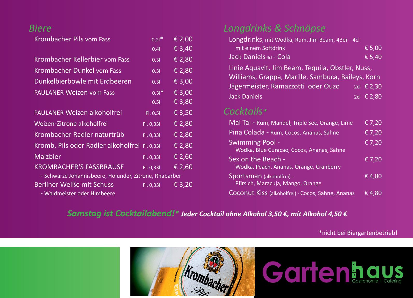 Speisekarte Restaurant Gartenhaus in Siegen, Seite 9