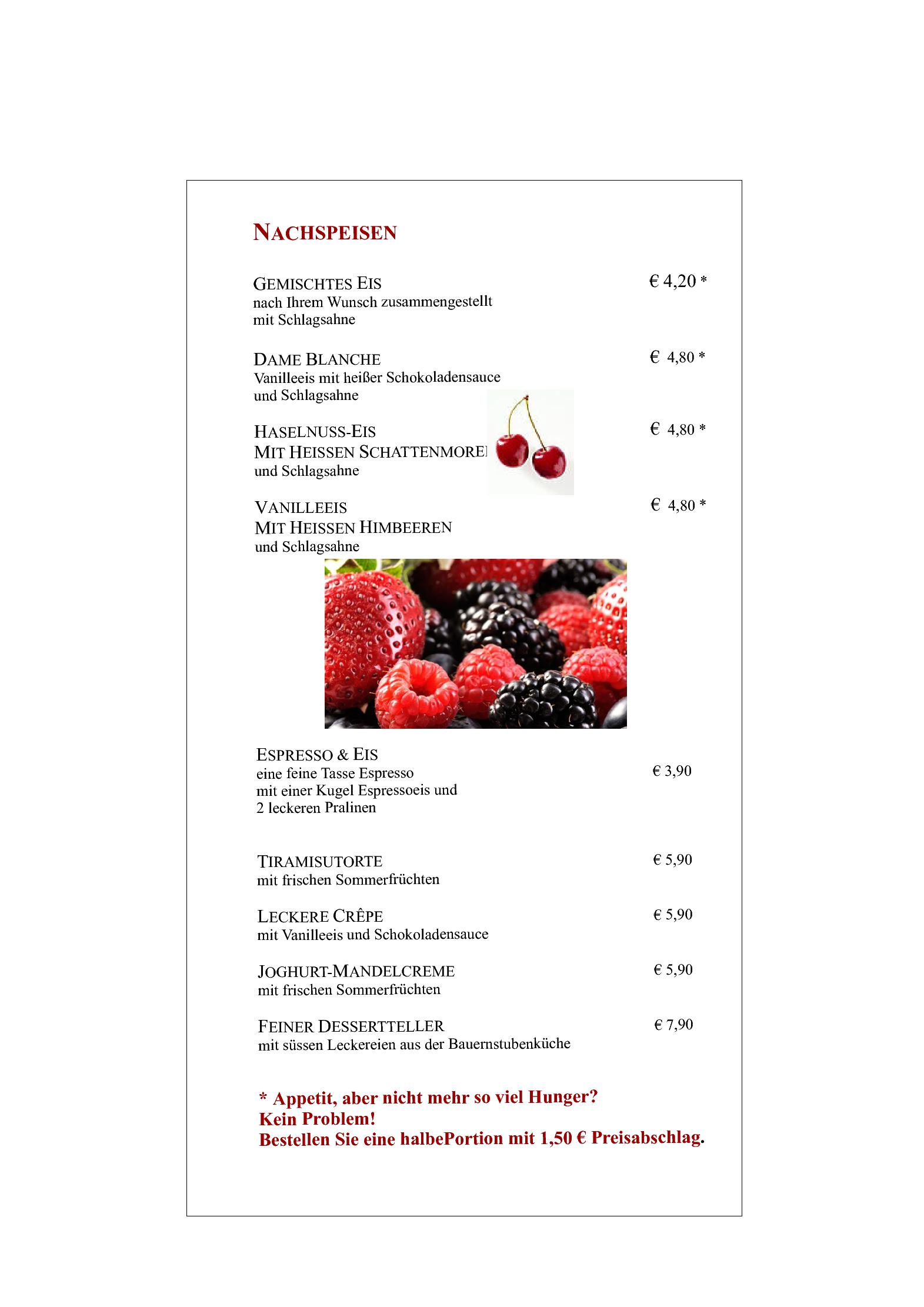 Speisekarte Die Bauernstube in Saarbrücken, Seite 6