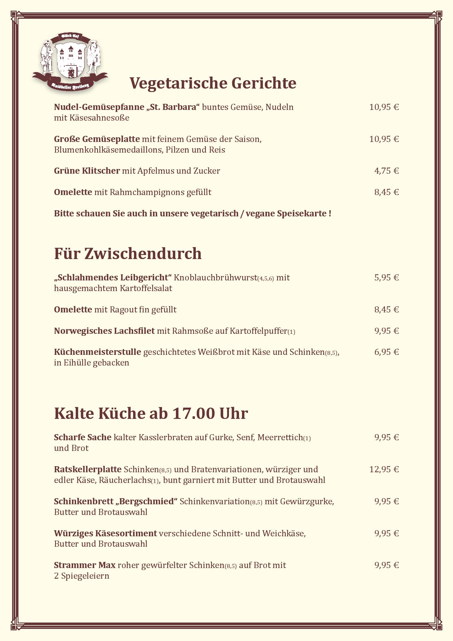 Speisekarte Ratskeller Freiberg in Freiberg, Seite 4