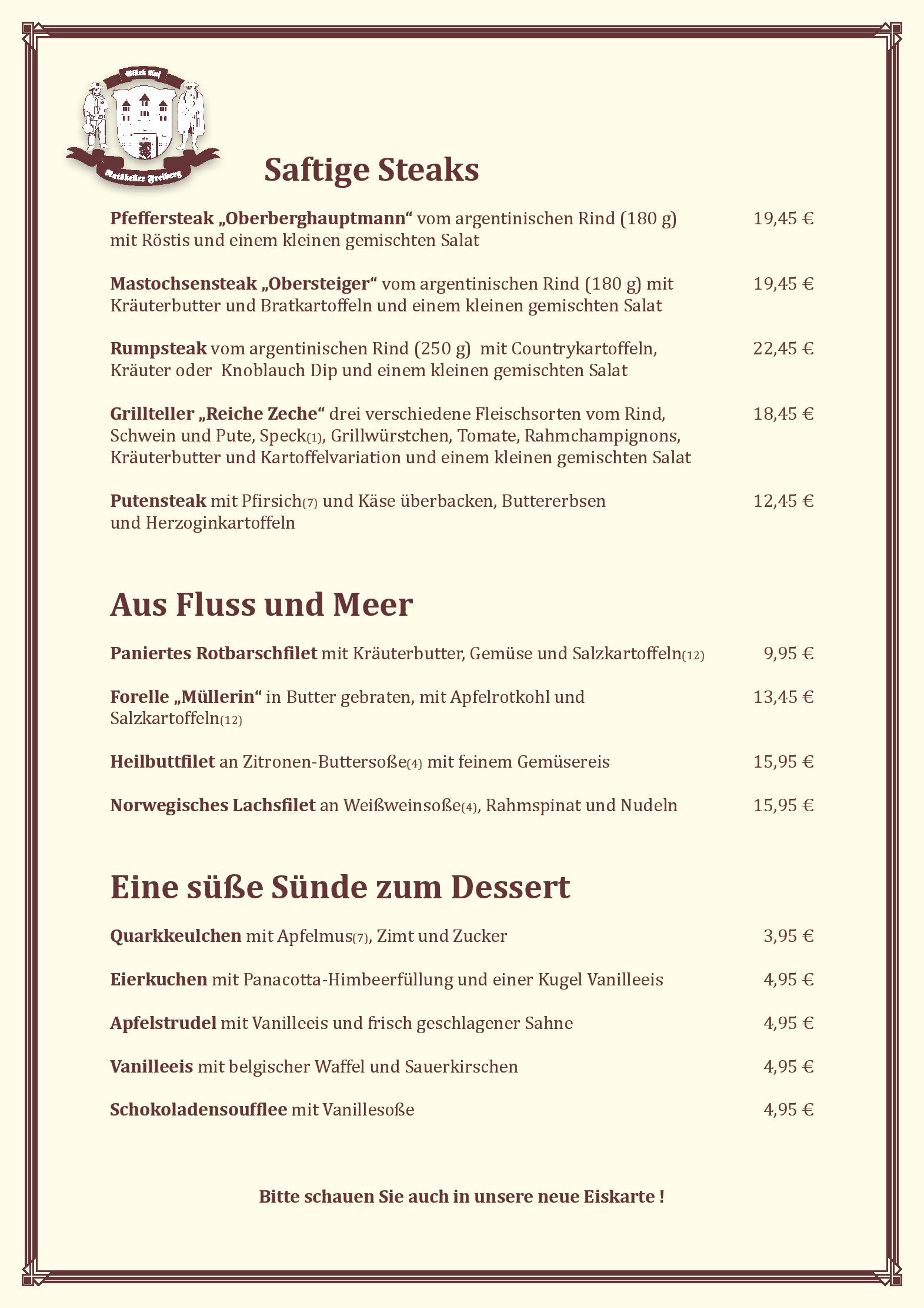 Speisekarte Ratskeller Freiberg in Freiberg, Seite 6
