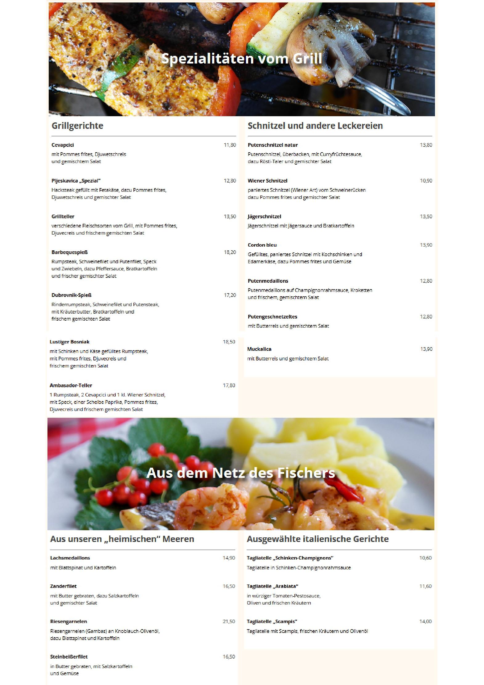 Speisekarte Café-Restaurant Bürgerhaus in Sendenhorst, Seite 3