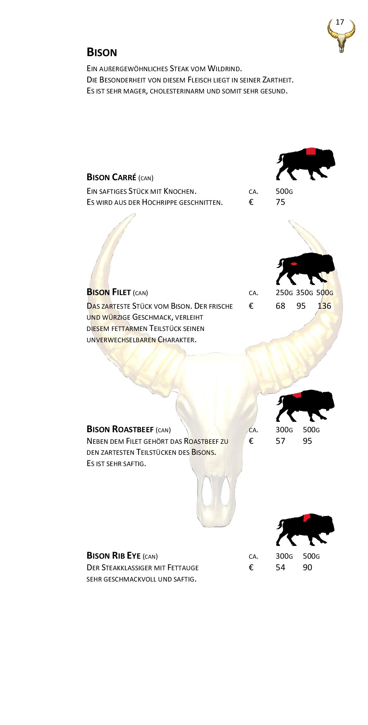 Speisekarte Goldhorn Beefclub in Berlin, Seite 17