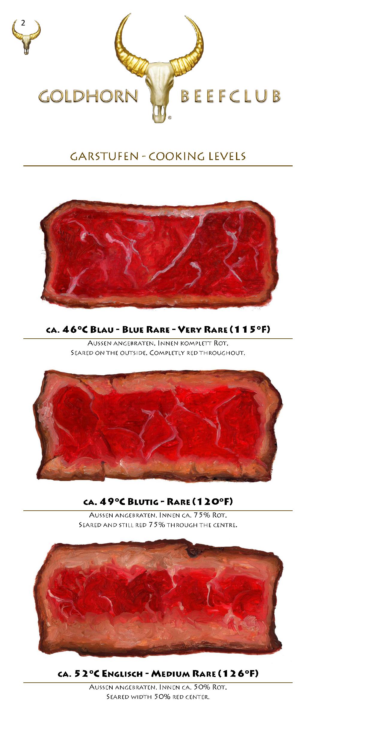 Speisekarte Goldhorn Beefclub in Berlin, Seite 2