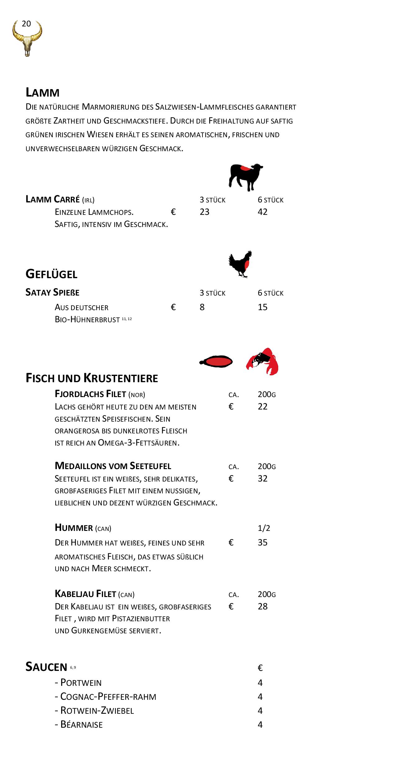 Speisekarte Goldhorn Beefclub in Berlin, Seite 20