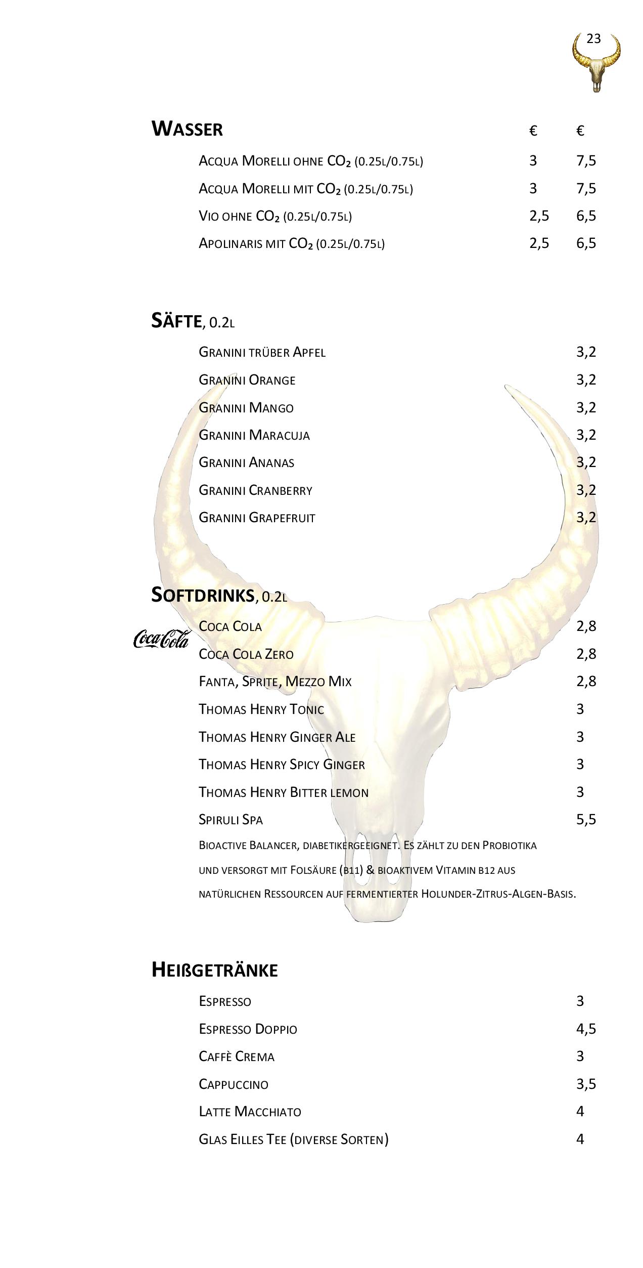Speisekarte Goldhorn Beefclub in Berlin, Seite 23