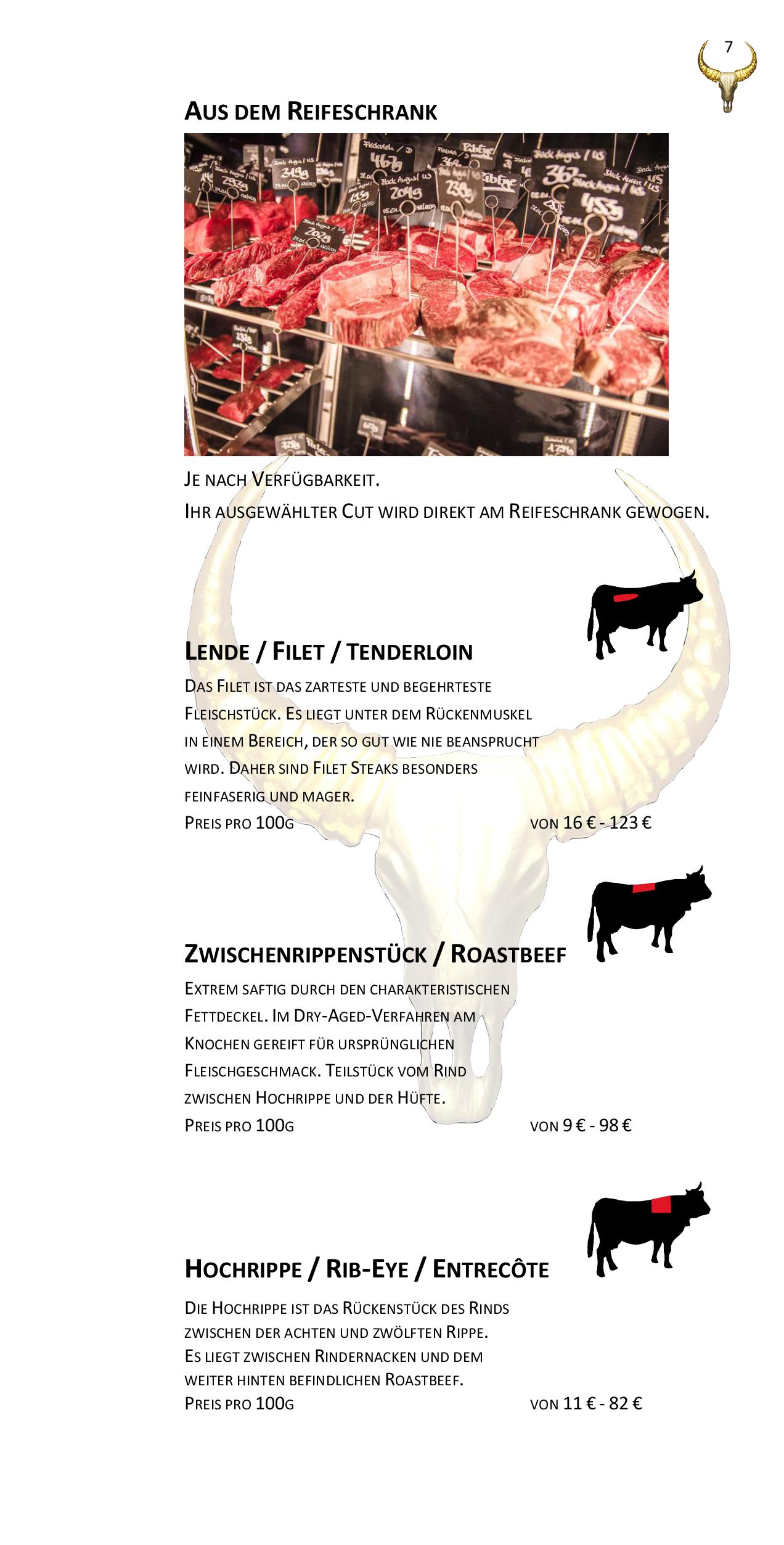 Speisekarte Goldhorn Beefclub in Berlin, Seite 7