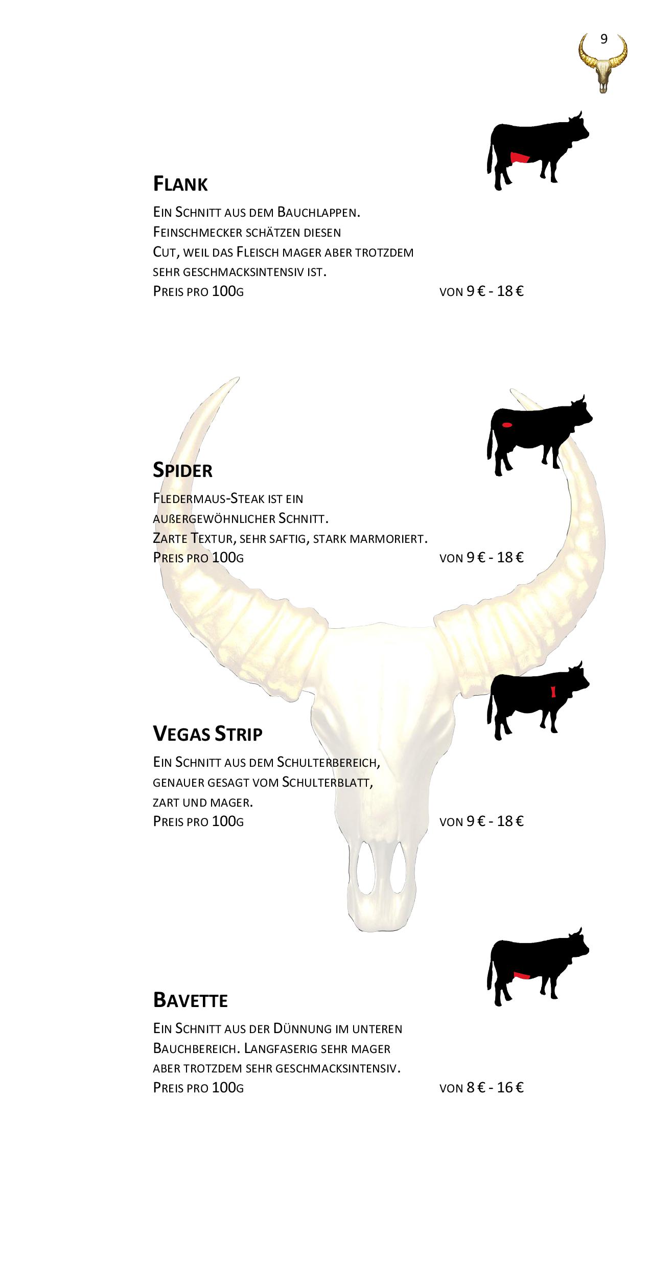 Speisekarte Goldhorn Beefclub in Berlin, Seite 9