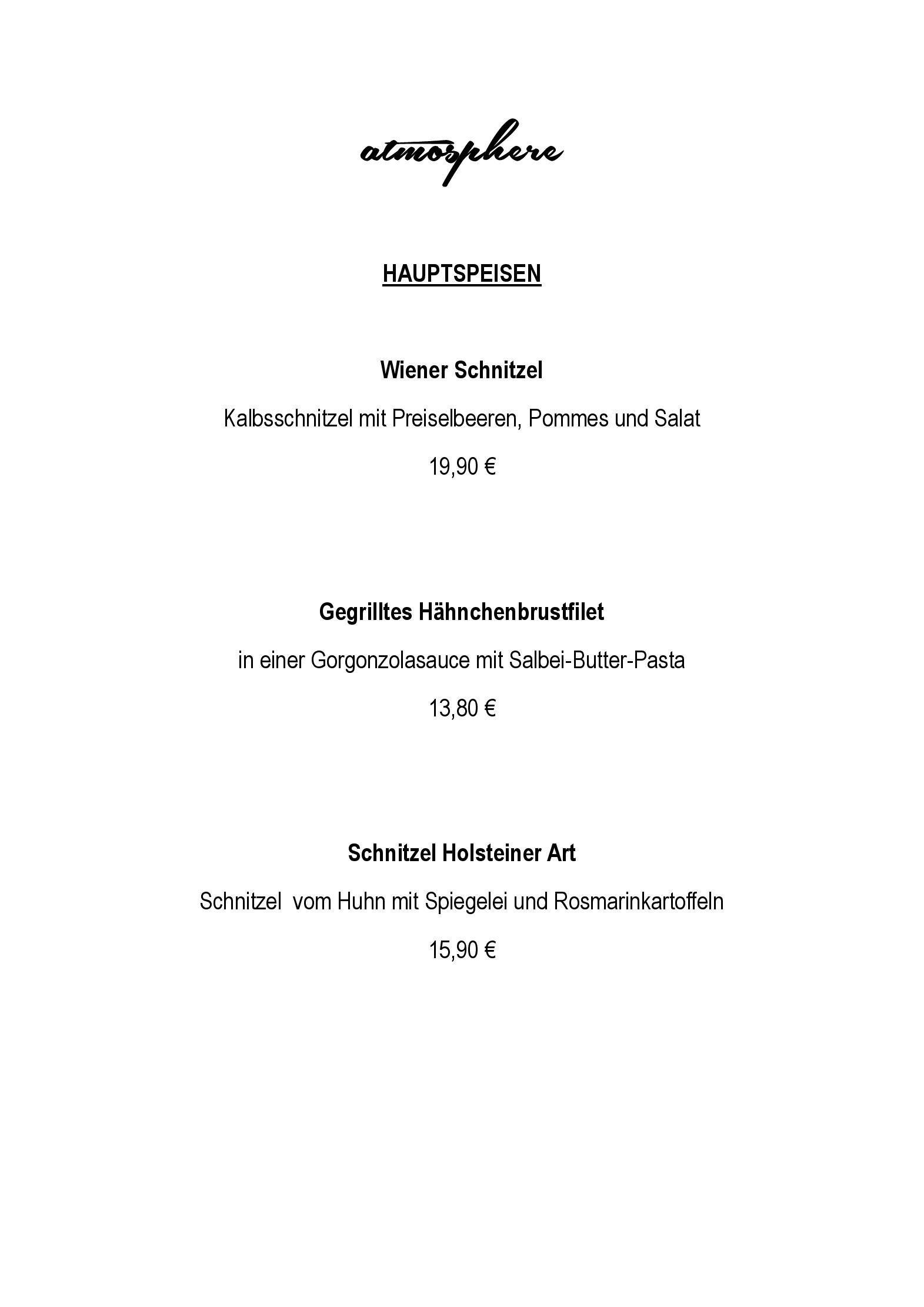 Speisekarte Atmosphere in Braunschweig, Seite 4