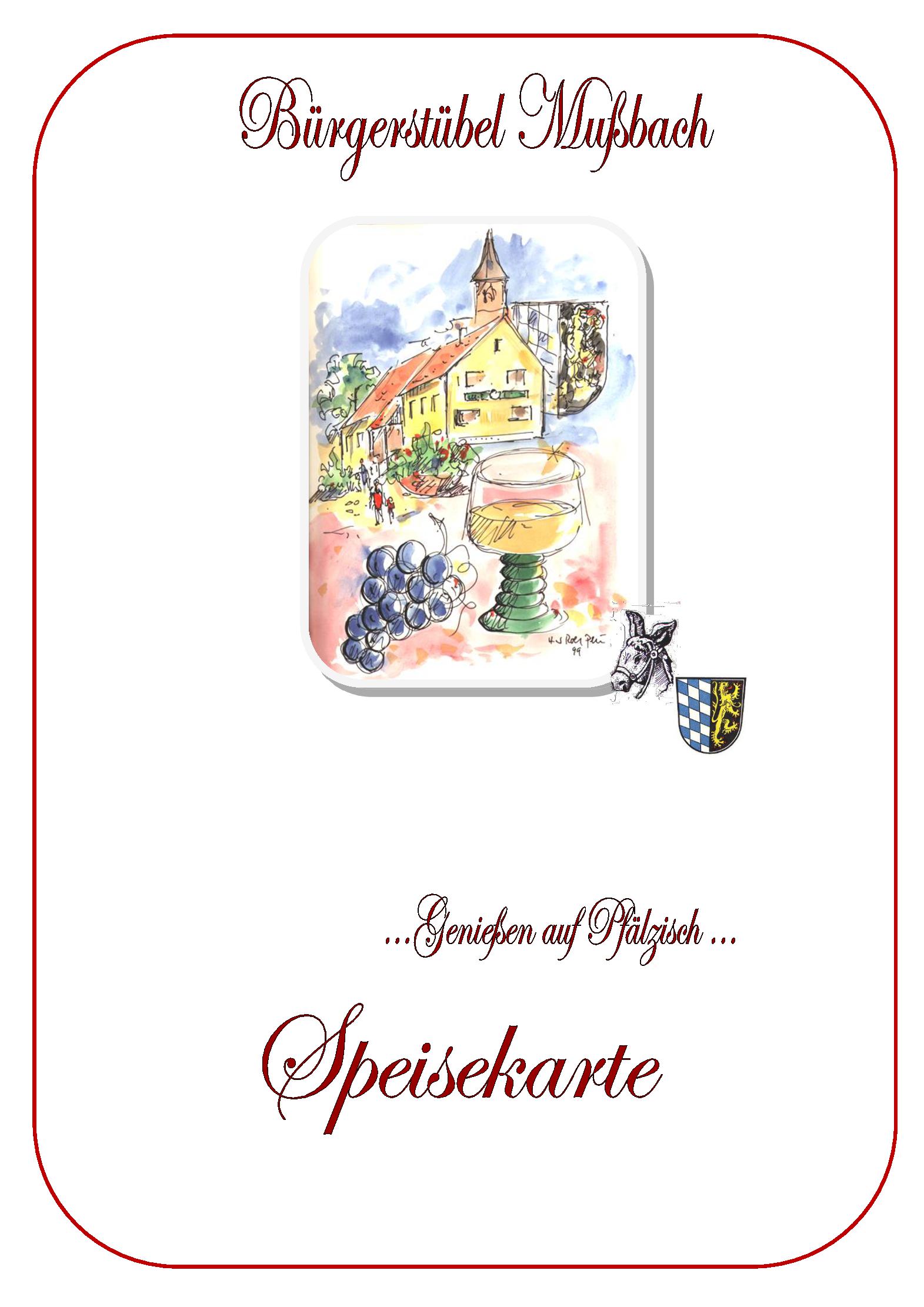 Speisekarte Bürgerstübel Mussbach in Neustadt an der Weinstraße, Seite 1