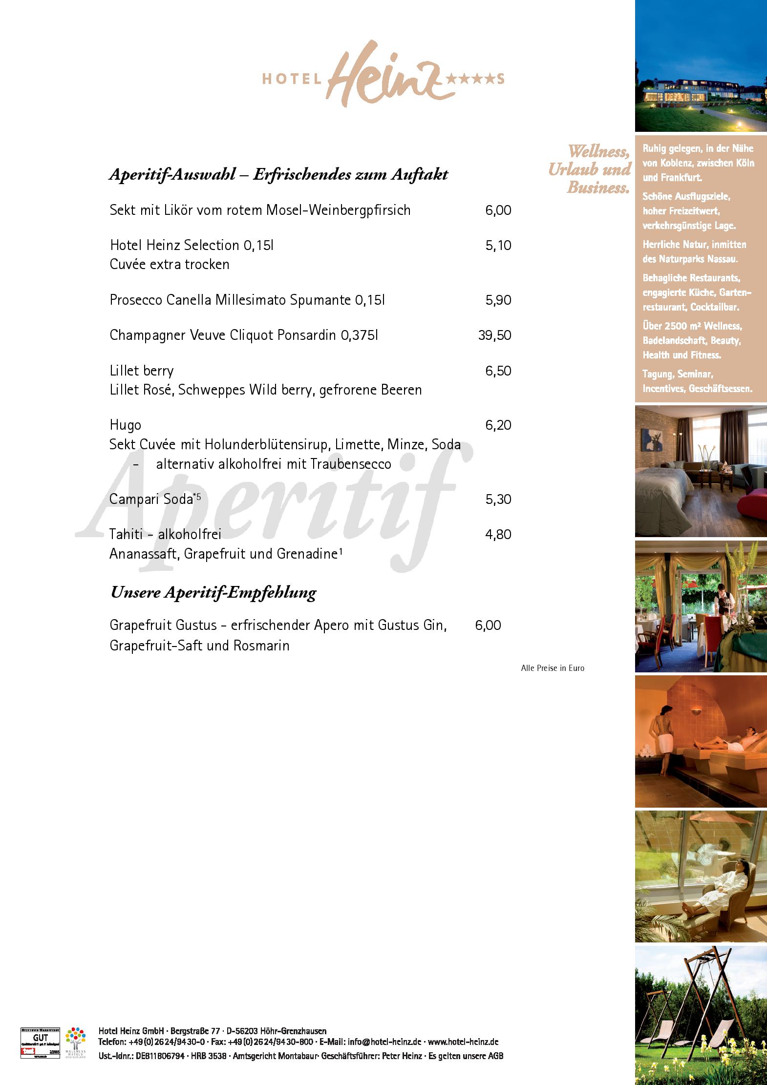 Speisekarte Hotel Heinz Restaurants in Höhr-Grenzhausen, Seite 3