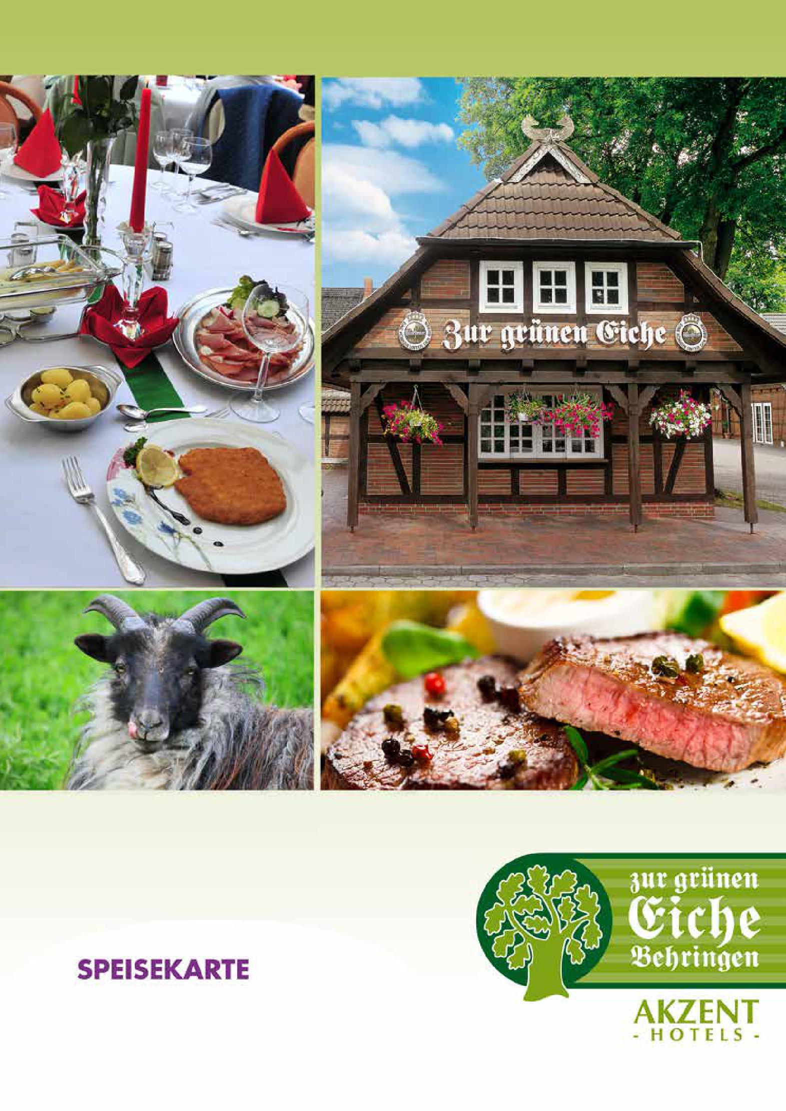 Speisekarte  Akzent Hotel Zur grünen Eiche in Bispingen, Seite 1