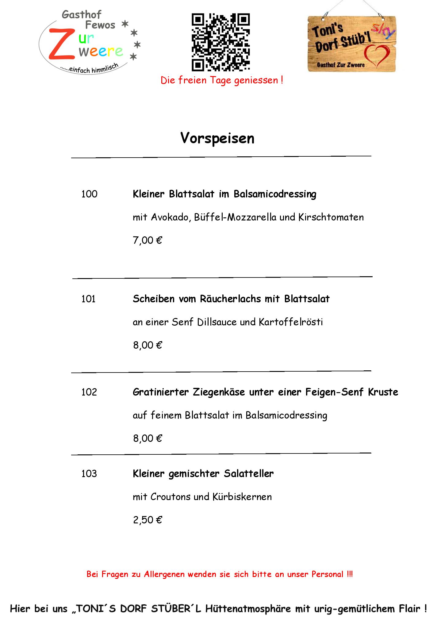 Speisekarte Zur Zweere in Willingen (Upland), Seite 3