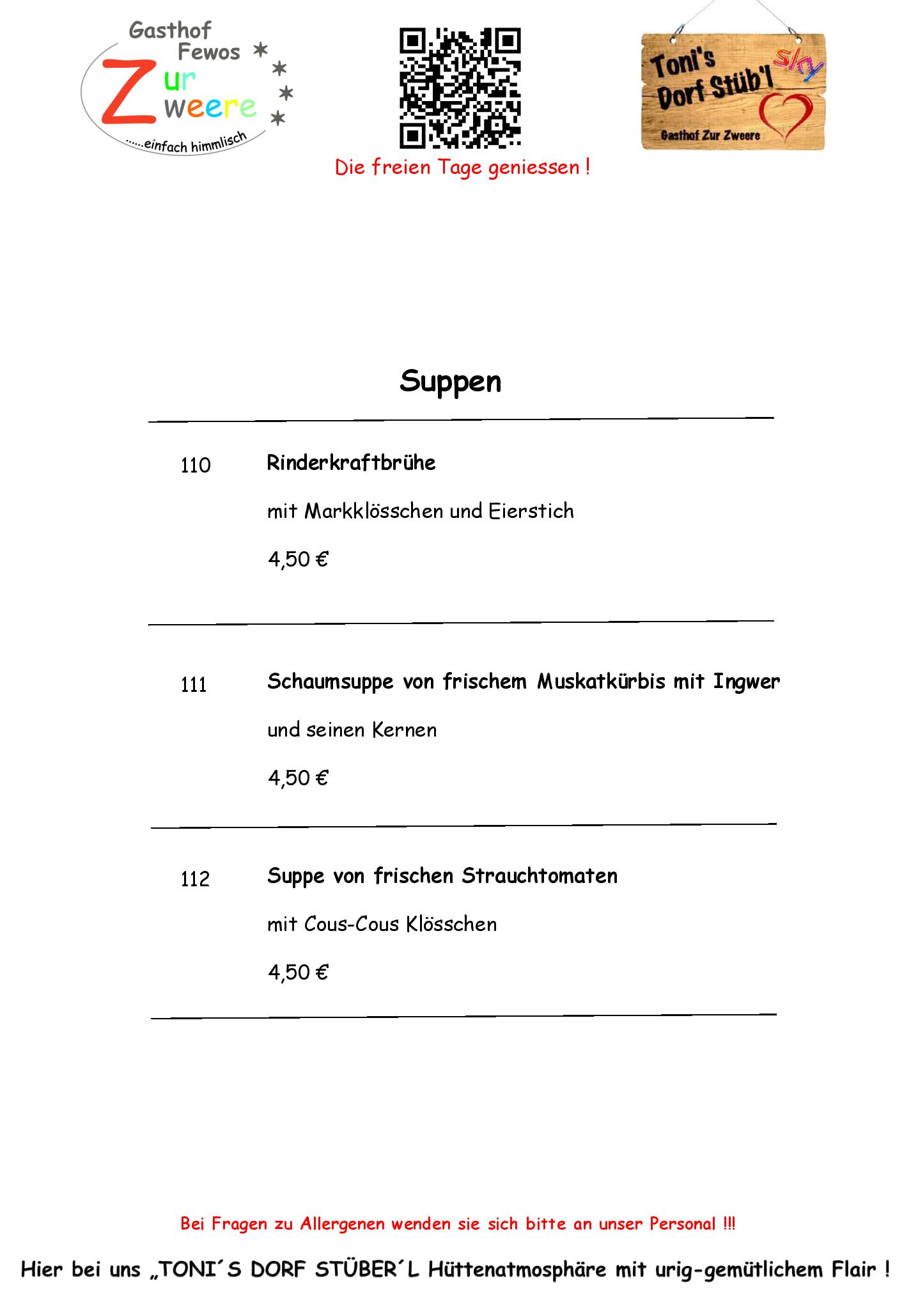Speisekarte Zur Zweere in Willingen (Upland), Seite 4