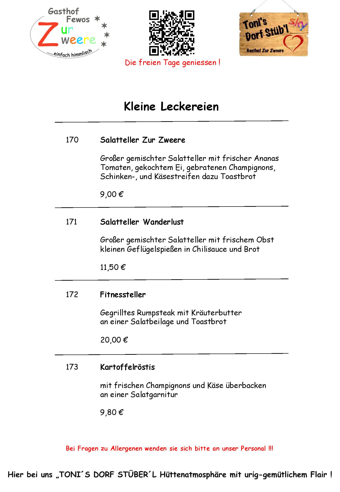 Speisekarte Zur Zweere in Willingen (Upland), Seite 8