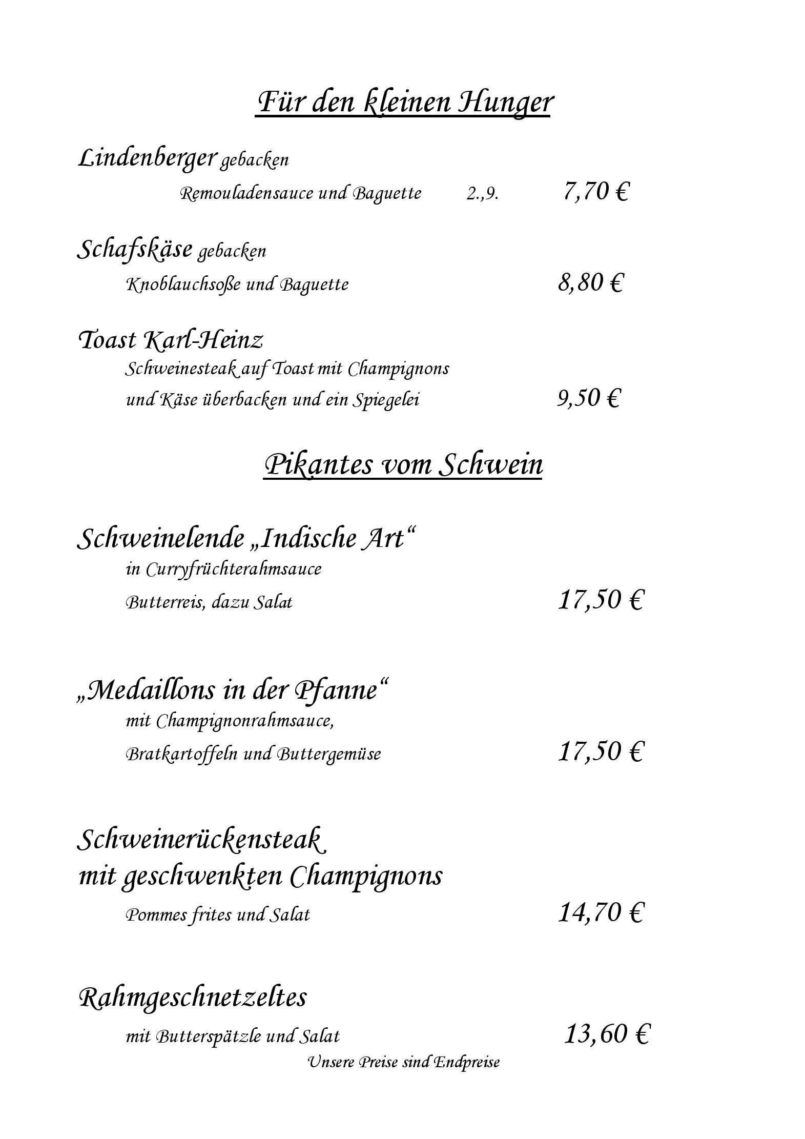 Speisekarte Zum Klausenberg in Worms-Pfeddersheim, Seite 3