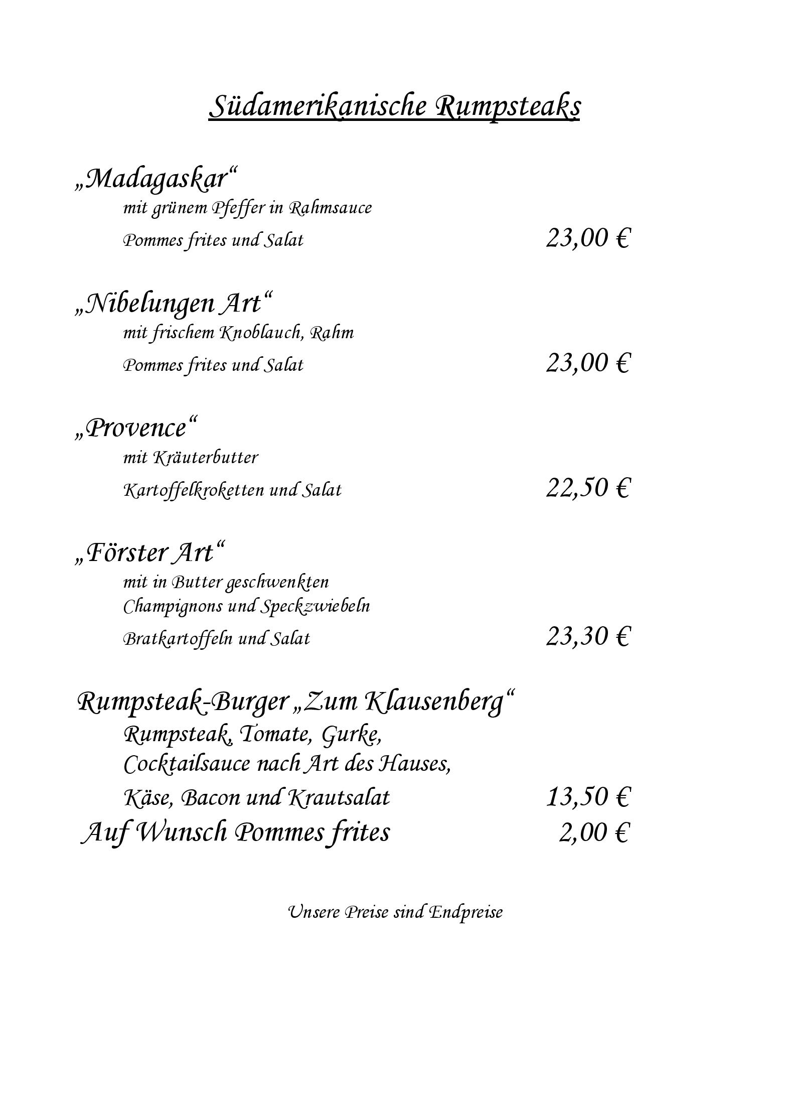 Speisekarte Zum Klausenberg in Worms-Pfeddersheim, Seite 5
