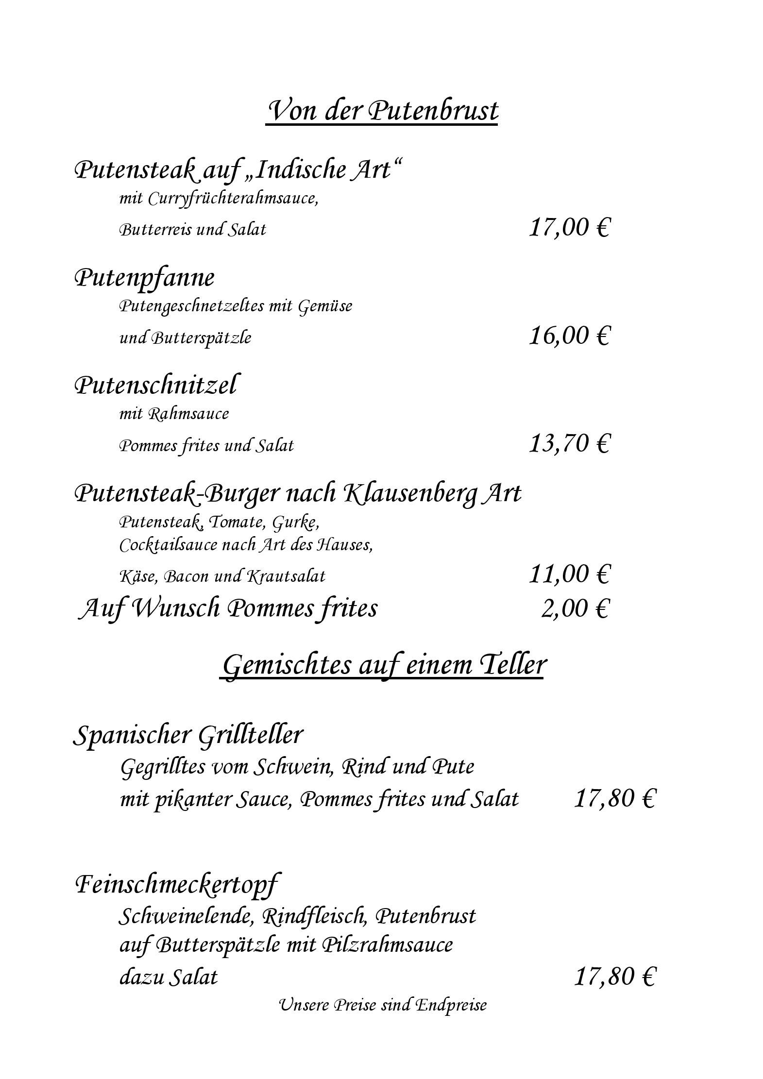 Speisekarte Zum Klausenberg in Worms-Pfeddersheim, Seite 6