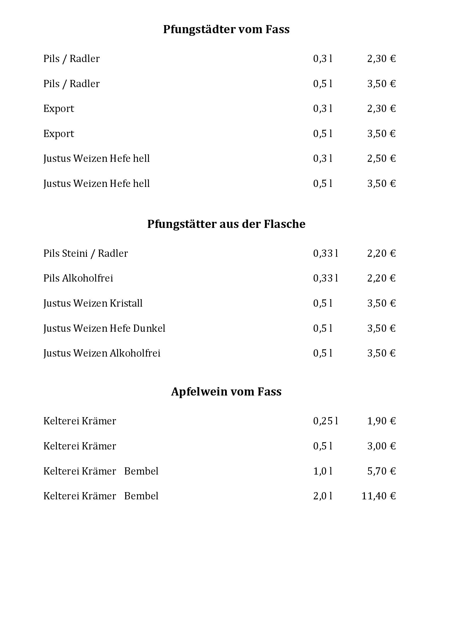 Speisekarte Speisegaststätte & Clubheim Abseits in Bensheim, Seite 5