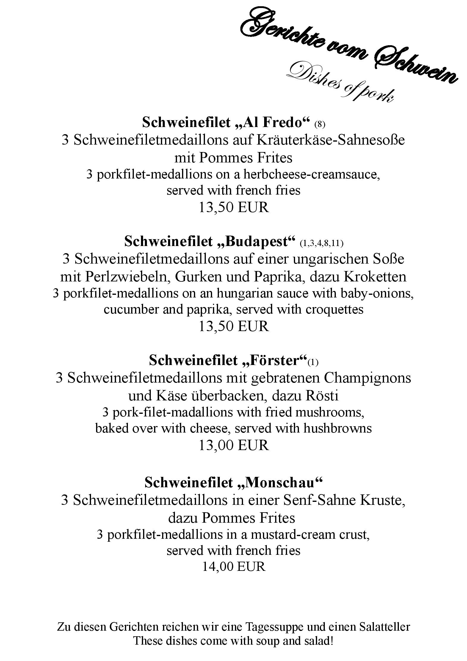 Speisekarte Landhaus Biehl in Philippsheim, Seite 11