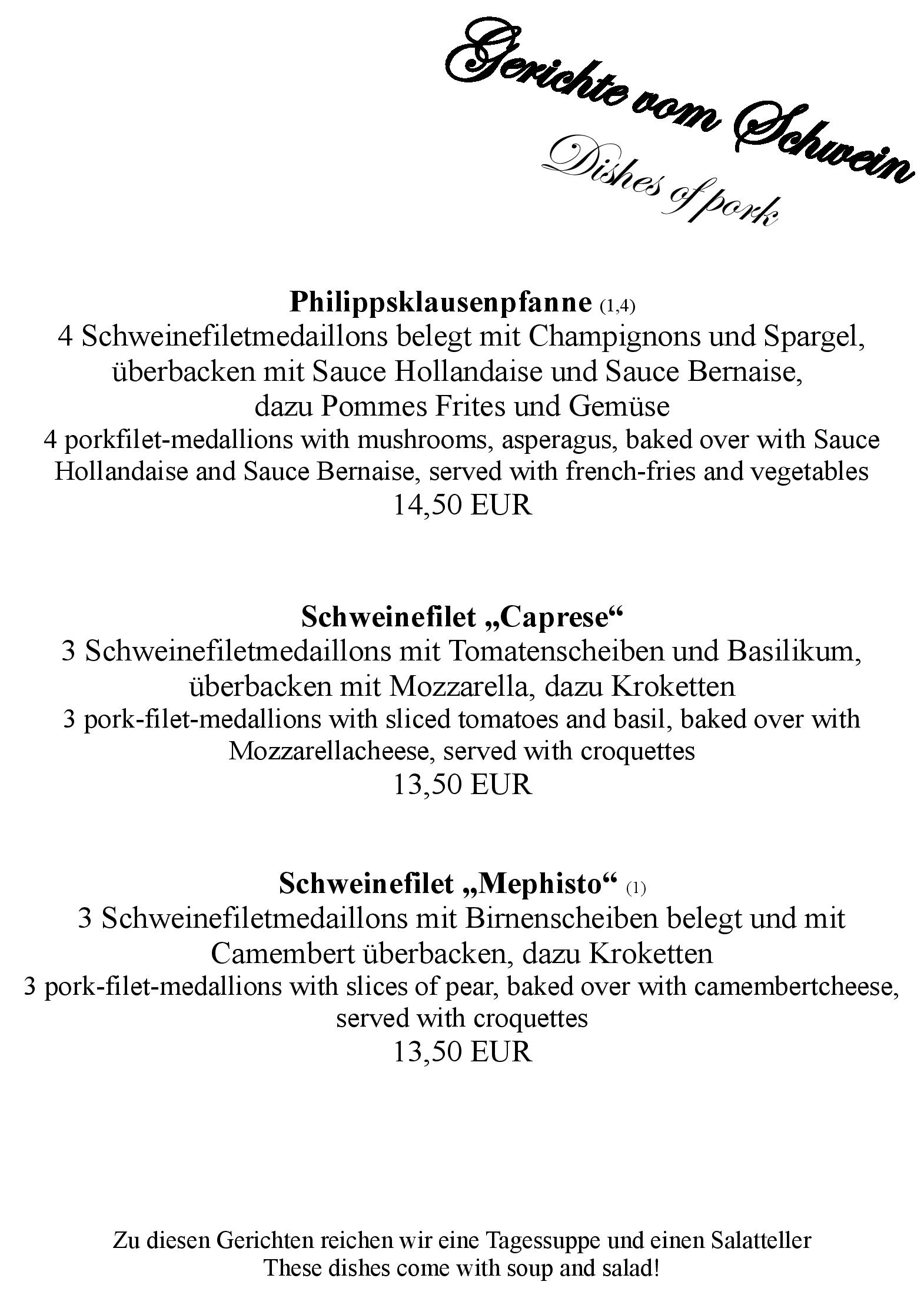 Speisekarte Landhaus Biehl in Philippsheim, Seite 12
