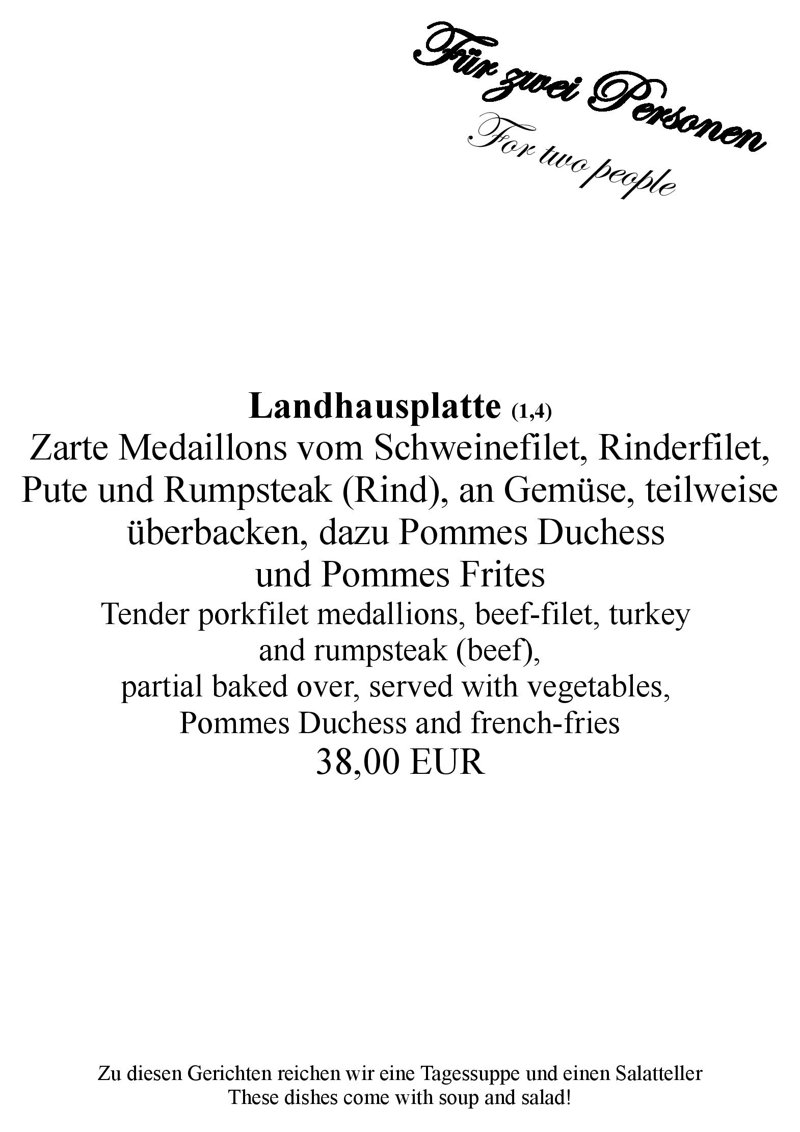 Speisekarte Landhaus Biehl in Philippsheim, Seite 17