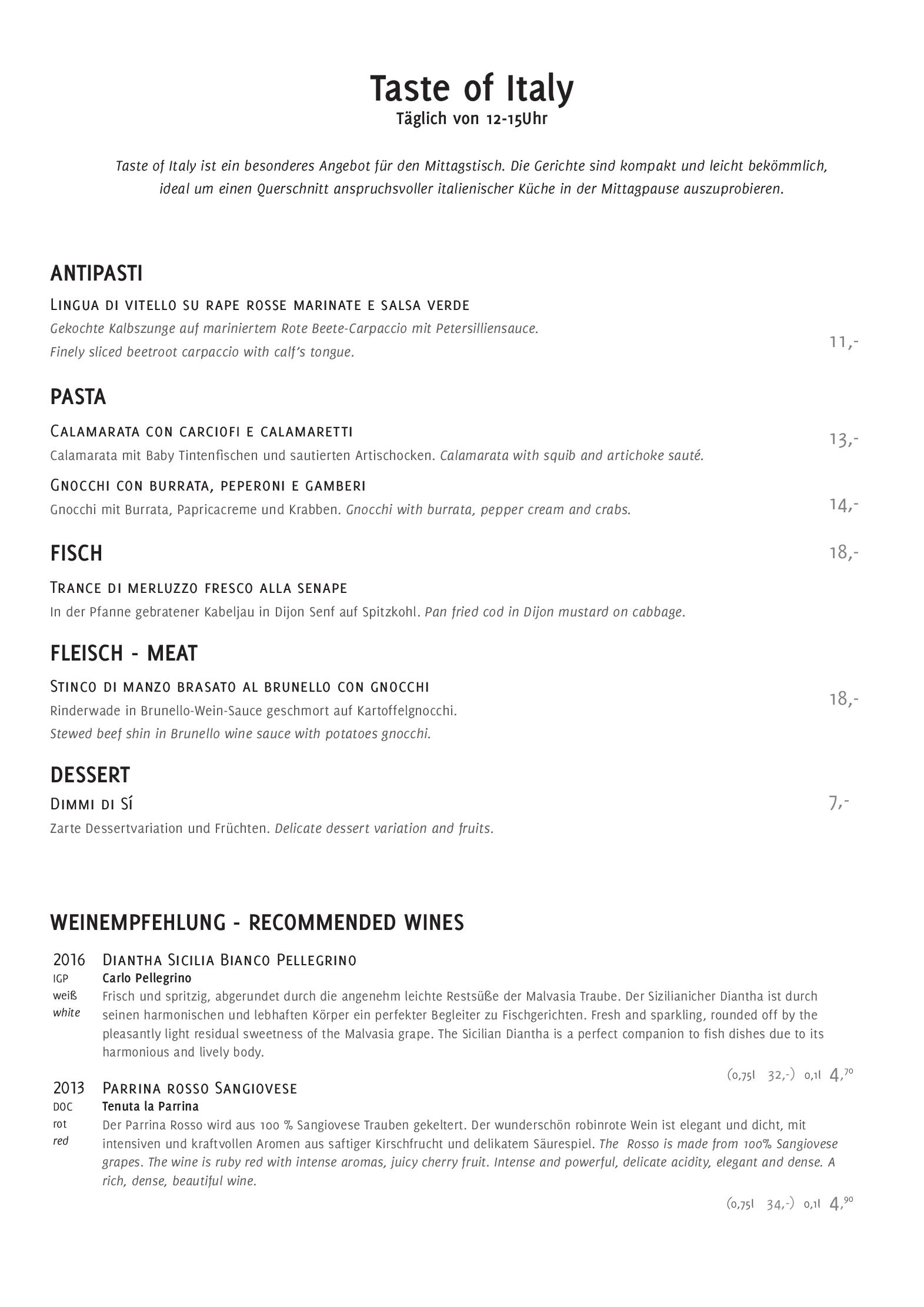 Speisekarte Sorriso Ristorante Italiano in Berlin, Seite 2