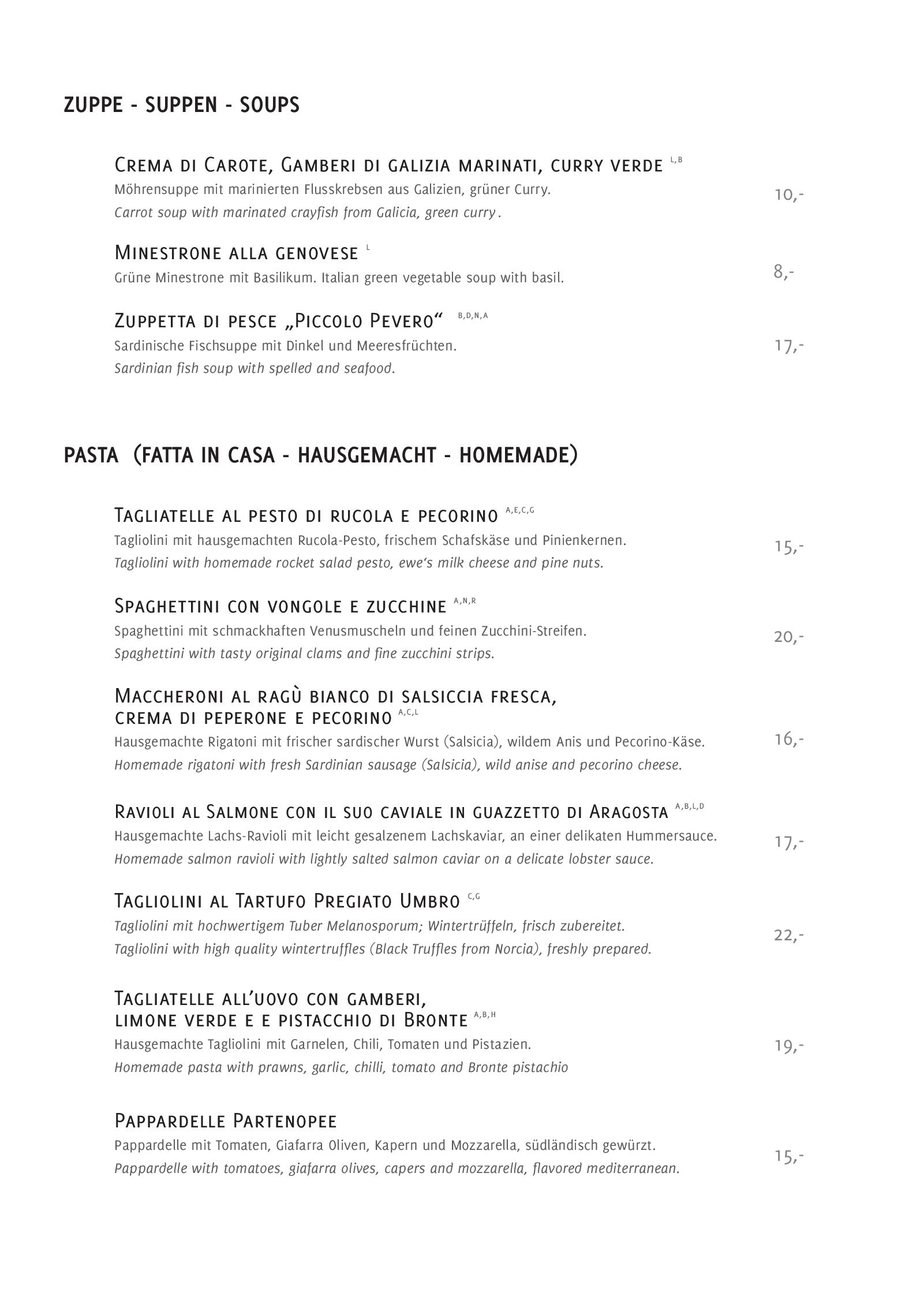 Speisekarte Sorriso Ristorante Italiano in Berlin, Seite 4