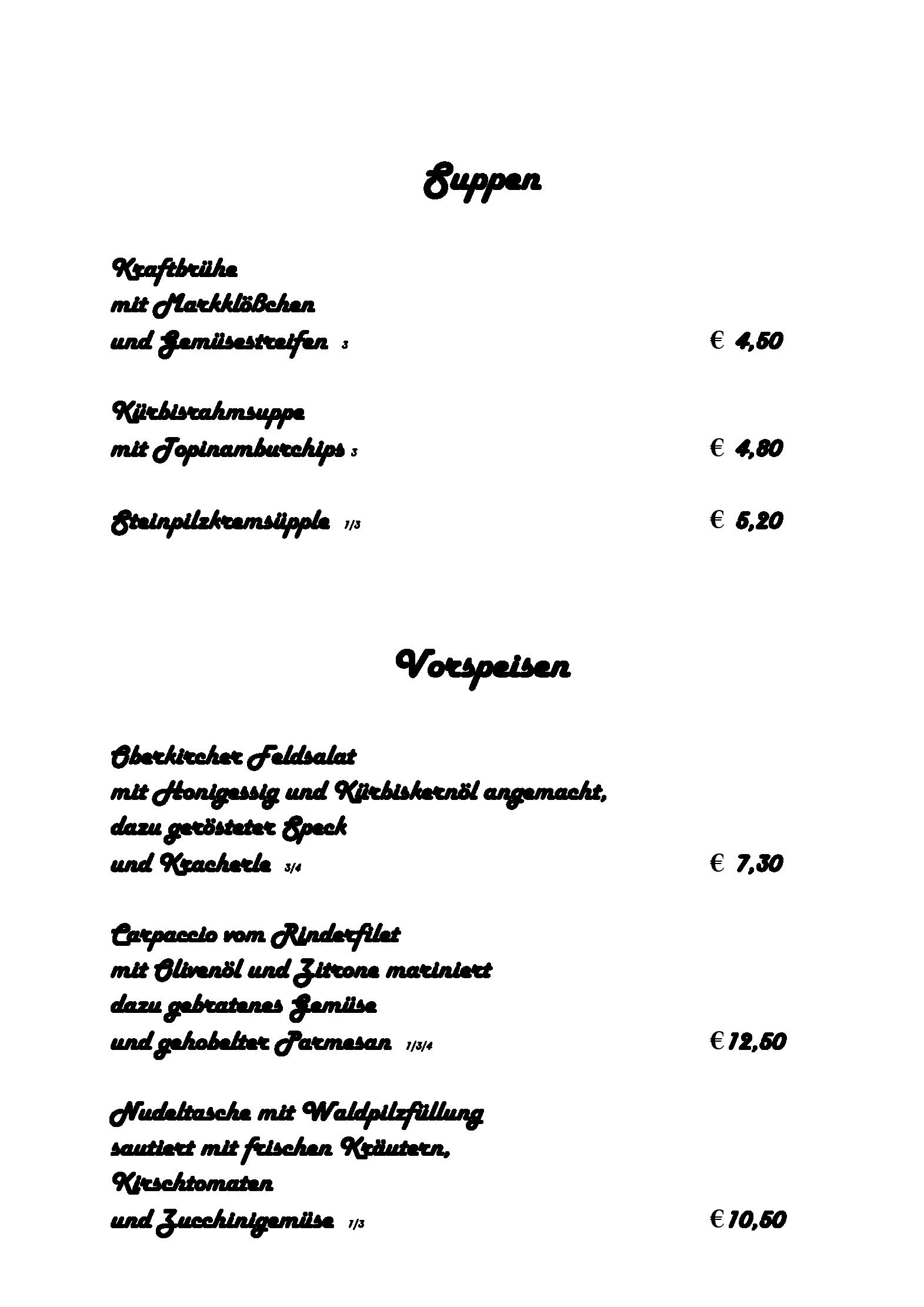 Speisekarte Hotel Gasthof Renchtalblick  in Oberkirch, Seite 2