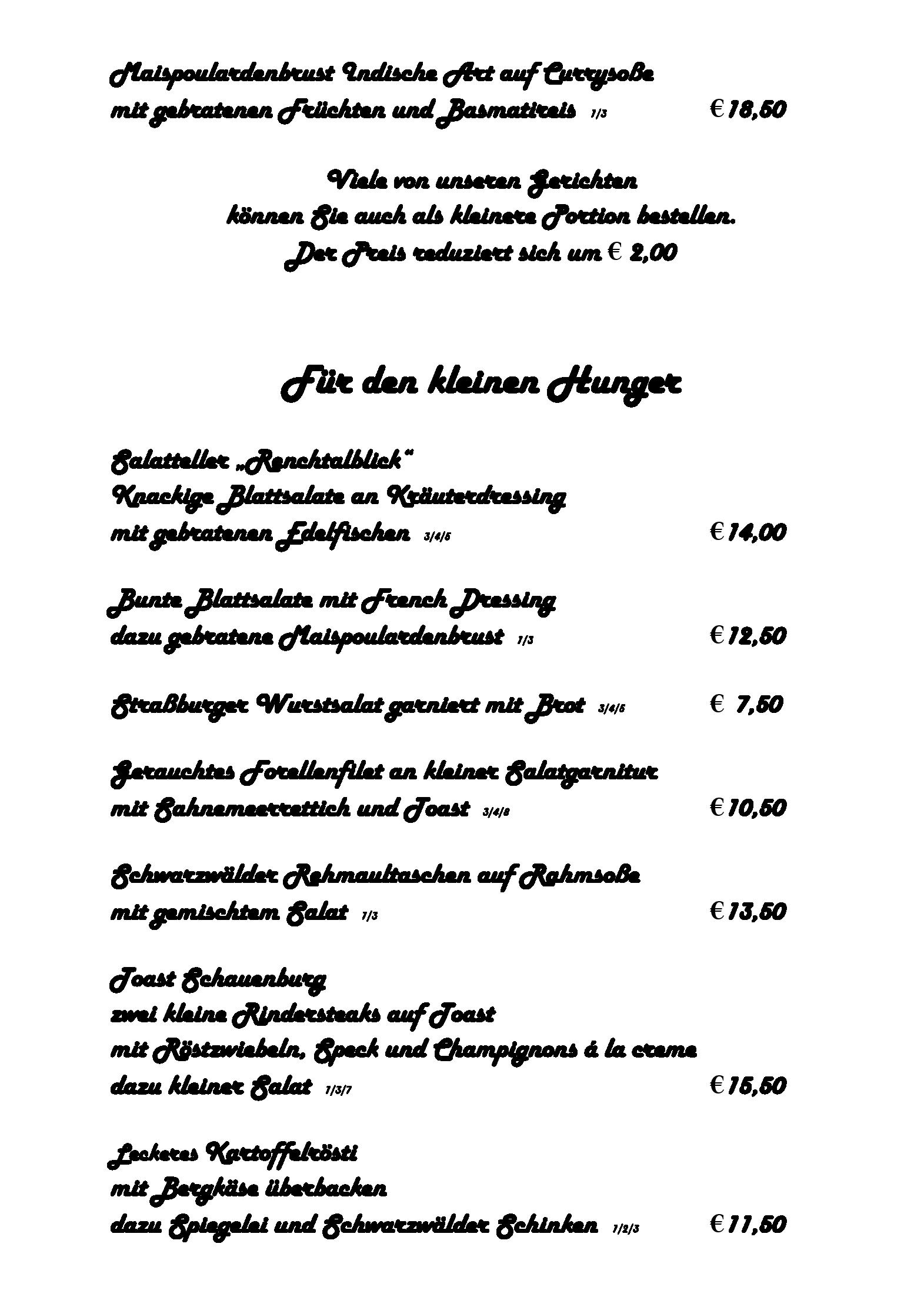 Speisekarte Hotel Gasthof Renchtalblick  in Oberkirch, Seite 5