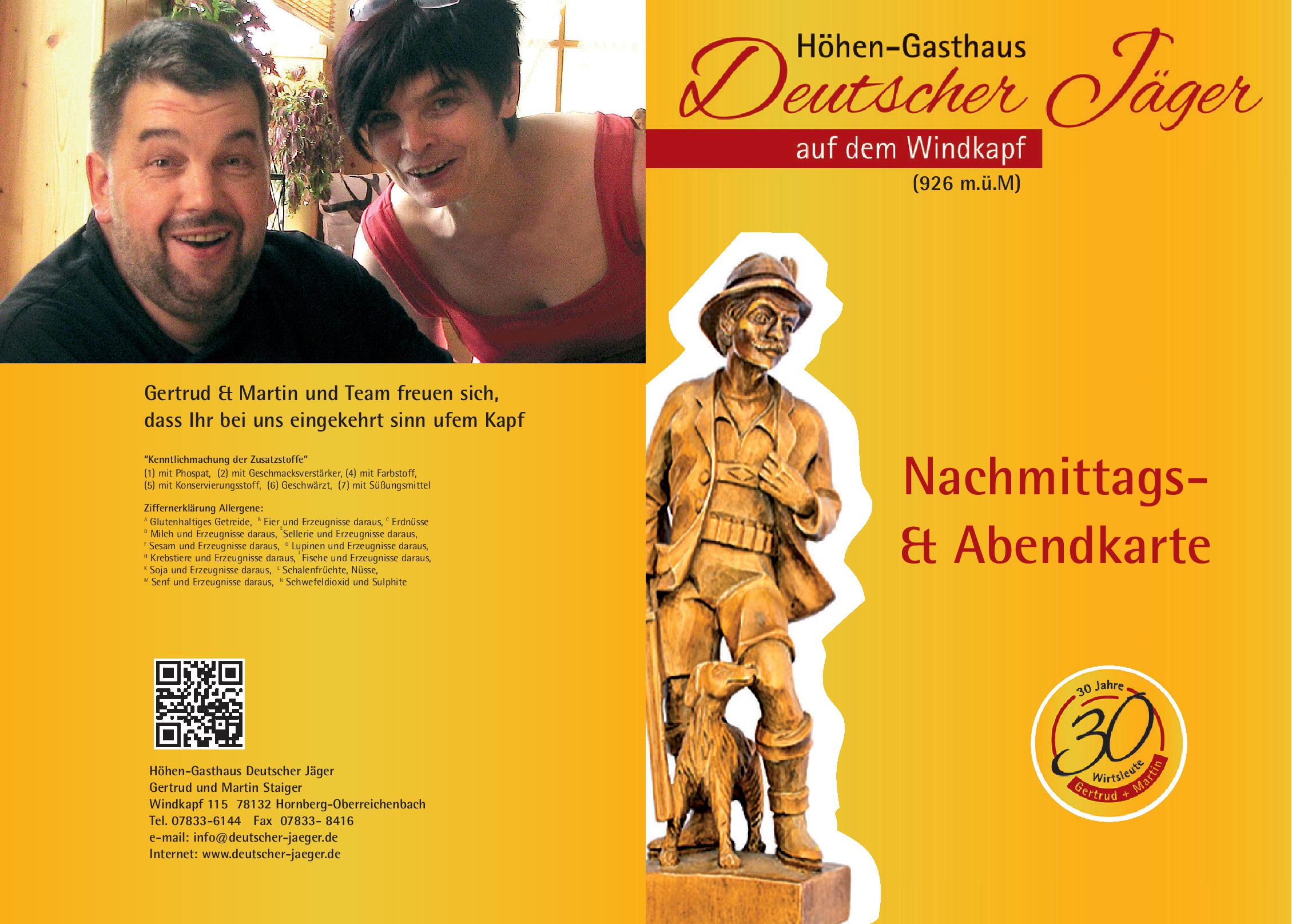 Speisekarte Deutscher Jäger in Hornberg, Seite 3