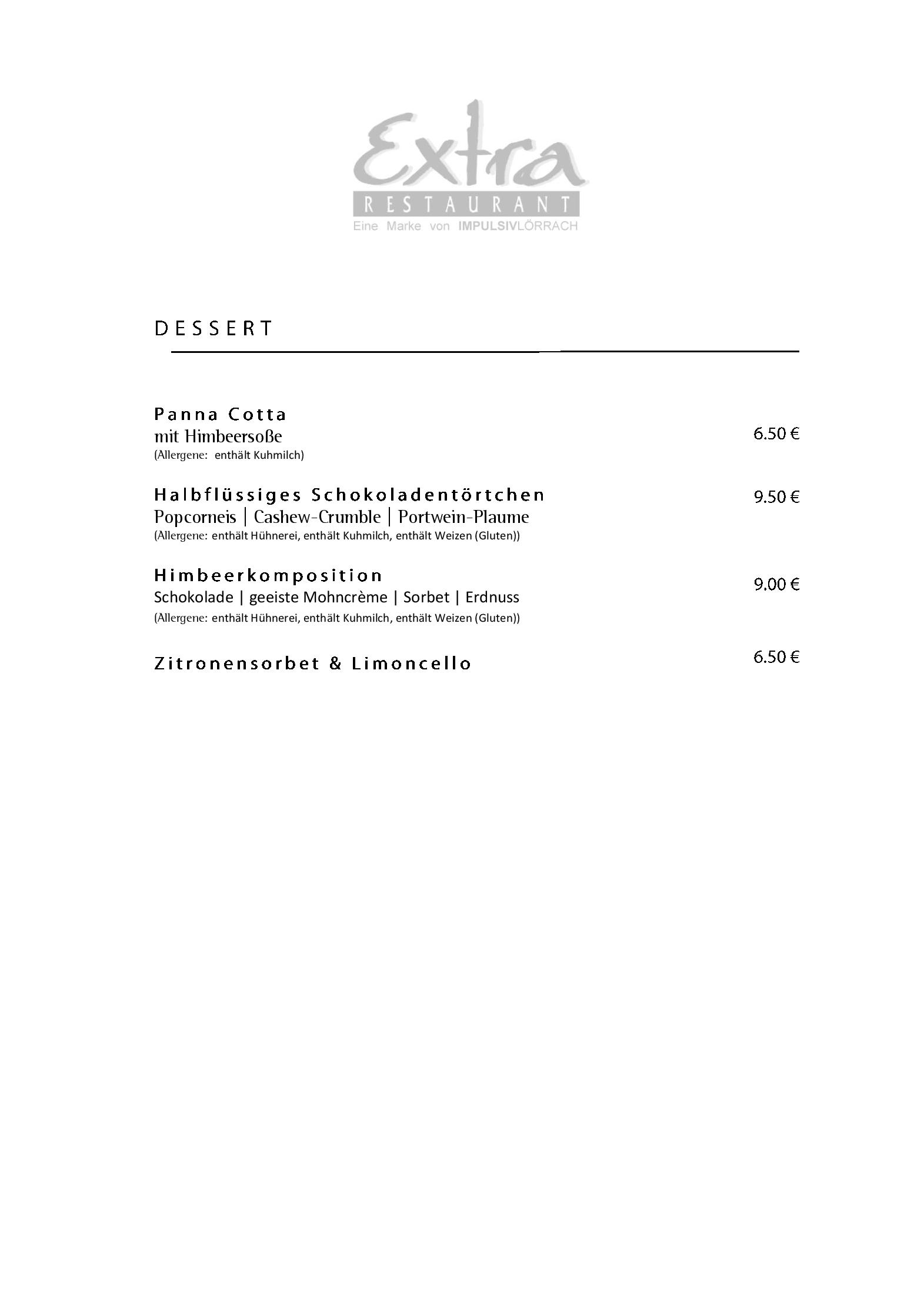 Speisekarte Restaurant EXTRA in Lörrach, Seite 6