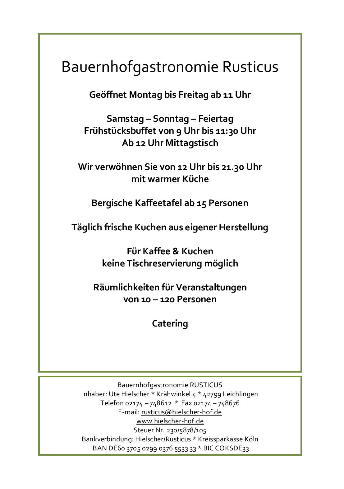 Speisekarte Rusticus in Leichlingen, Seite 10
