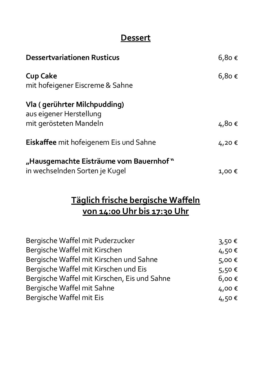 Speisekarte Rusticus in Leichlingen, Seite 5