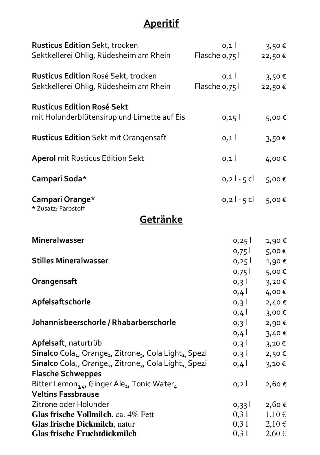Speisekarte Rusticus in Leichlingen, Seite 6