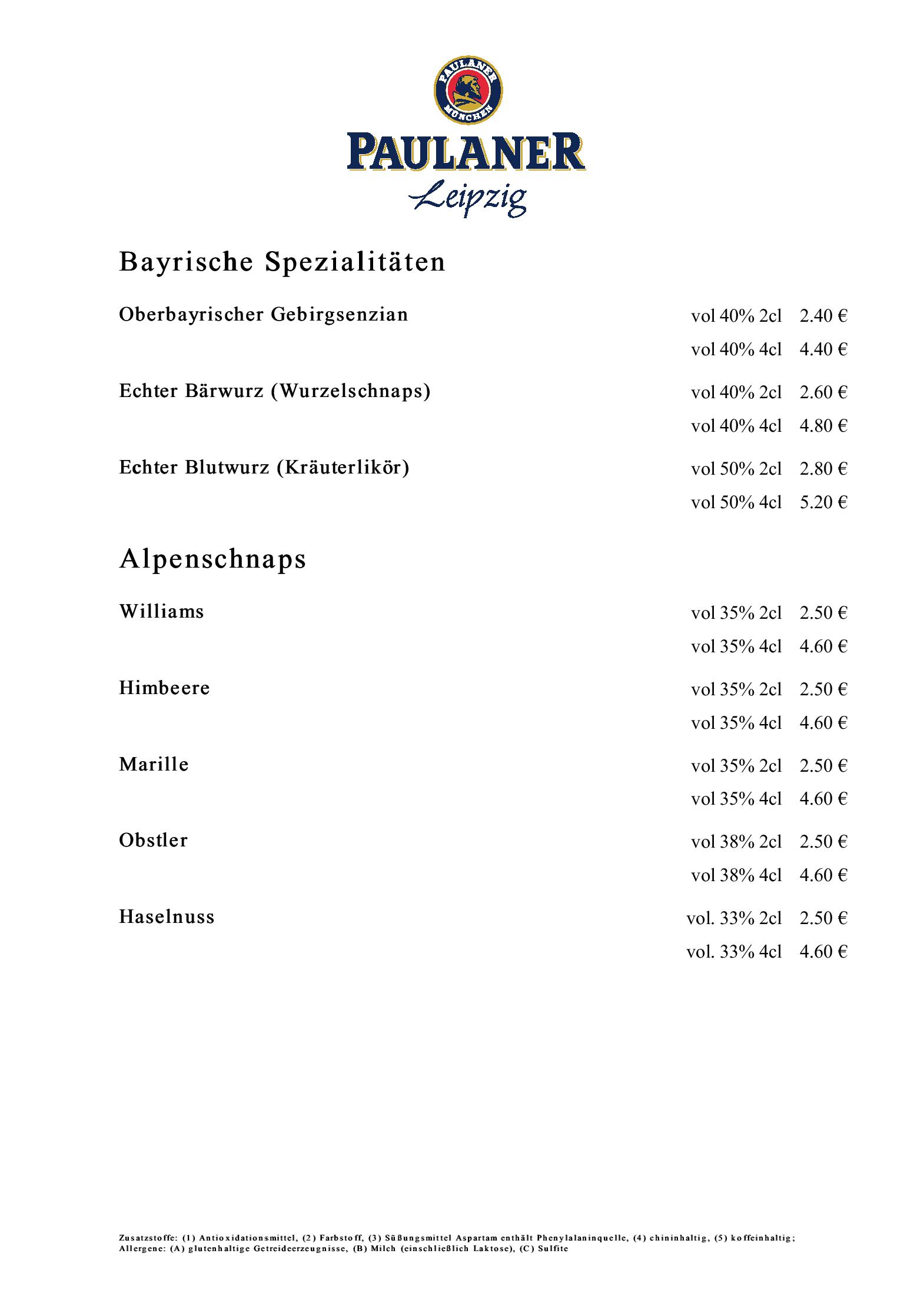 Speisekarte PAULANER Leipzig in Leipzig, Seite 11
