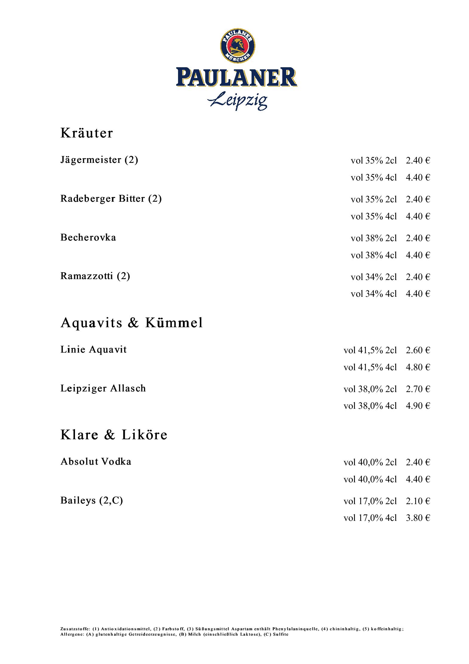 Speisekarte PAULANER Leipzig in Leipzig, Seite 12