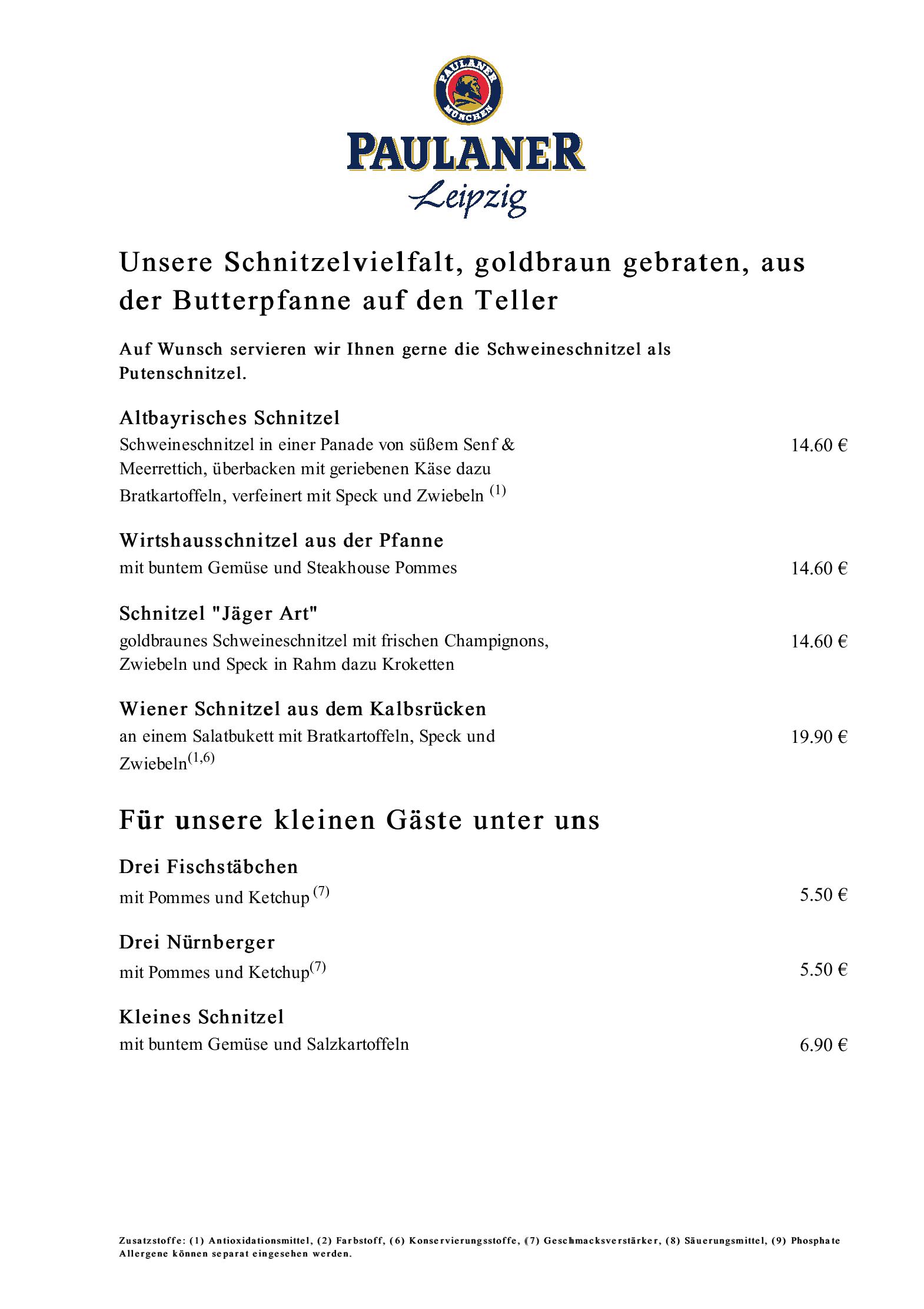 Speisekarte PAULANER Leipzig in Leipzig, Seite 4