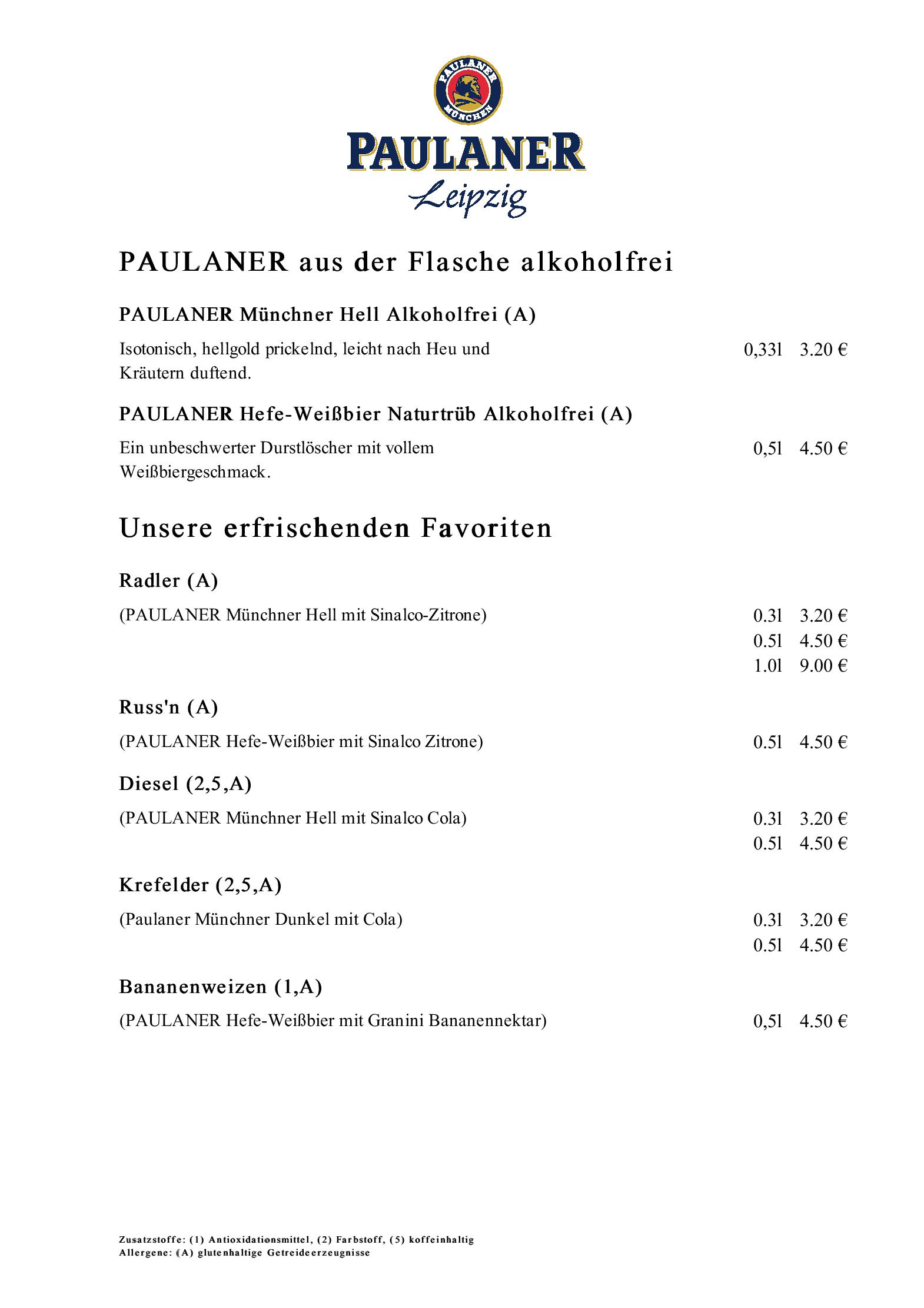 Speisekarte PAULANER Leipzig in Leipzig, Seite 7