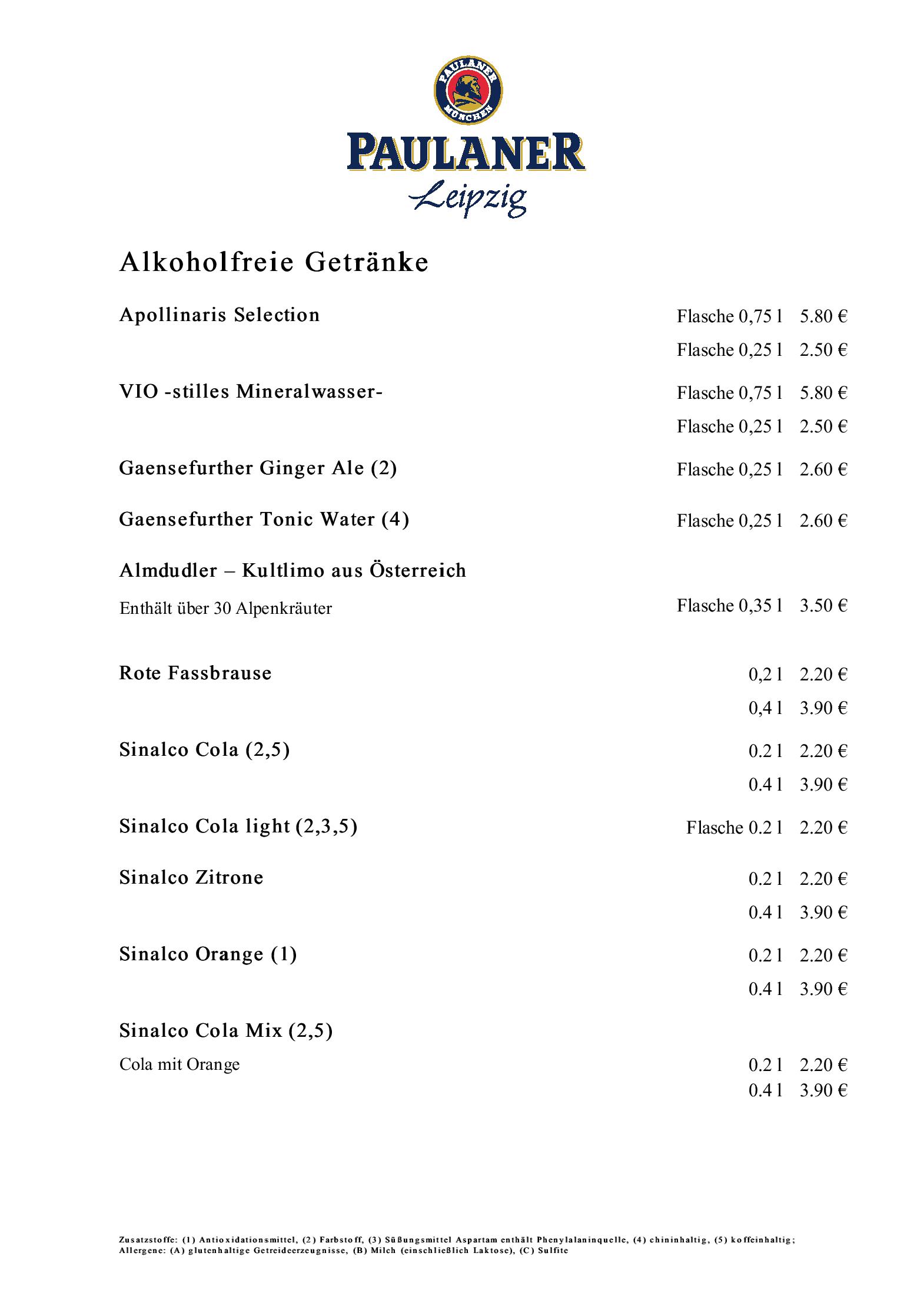 Speisekarte PAULANER Leipzig in Leipzig, Seite 8