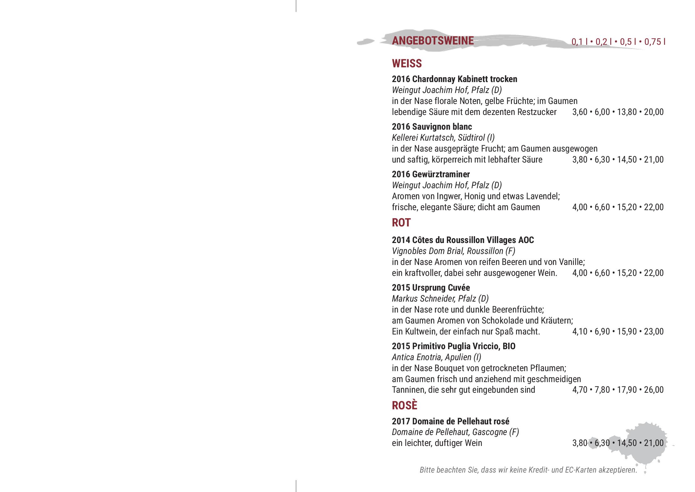 Speisekarte Lewy Wein-Bistro in Potsdam, Seite 6