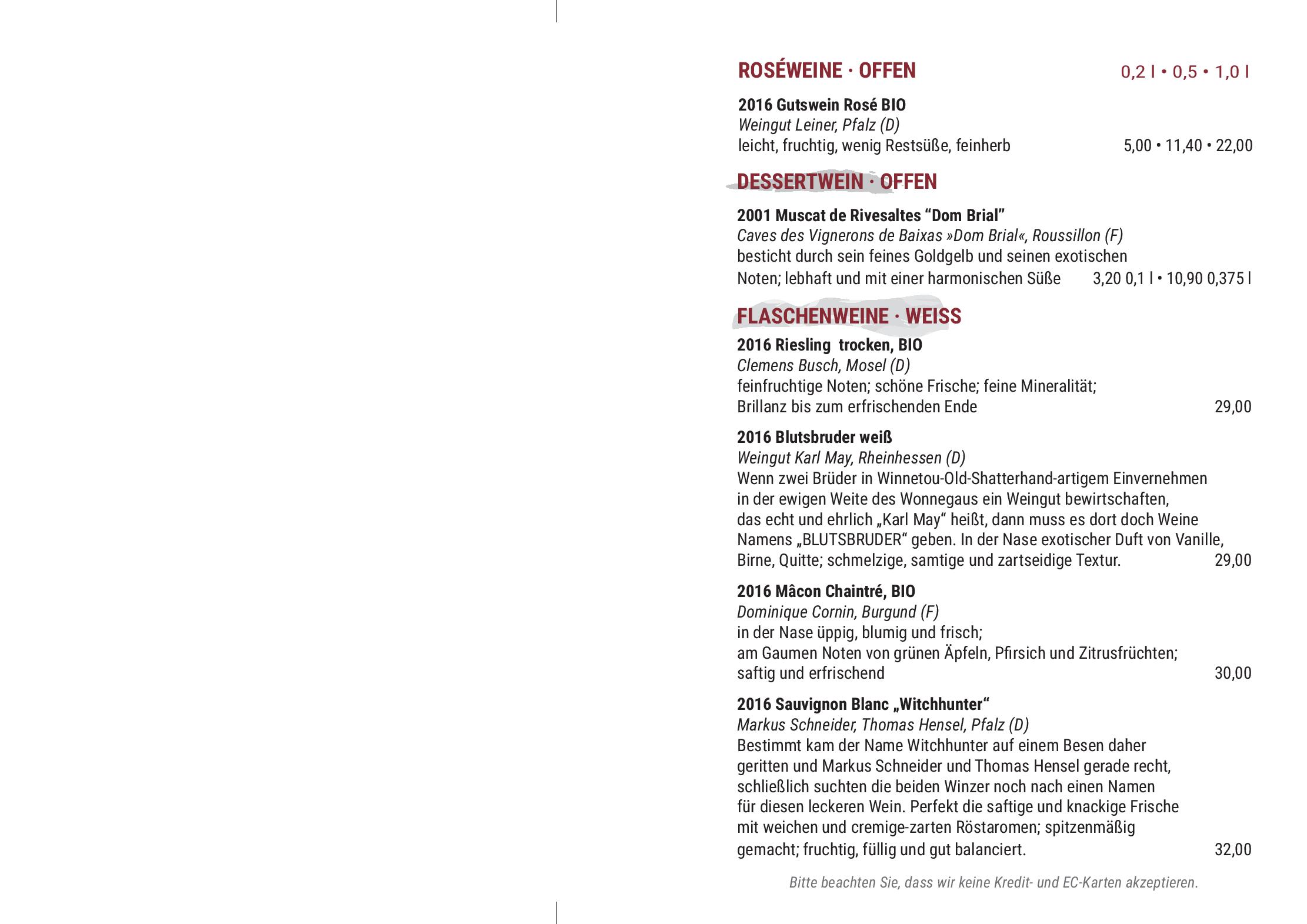 Speisekarte Lewy Wein-Bistro in Potsdam, Seite 9