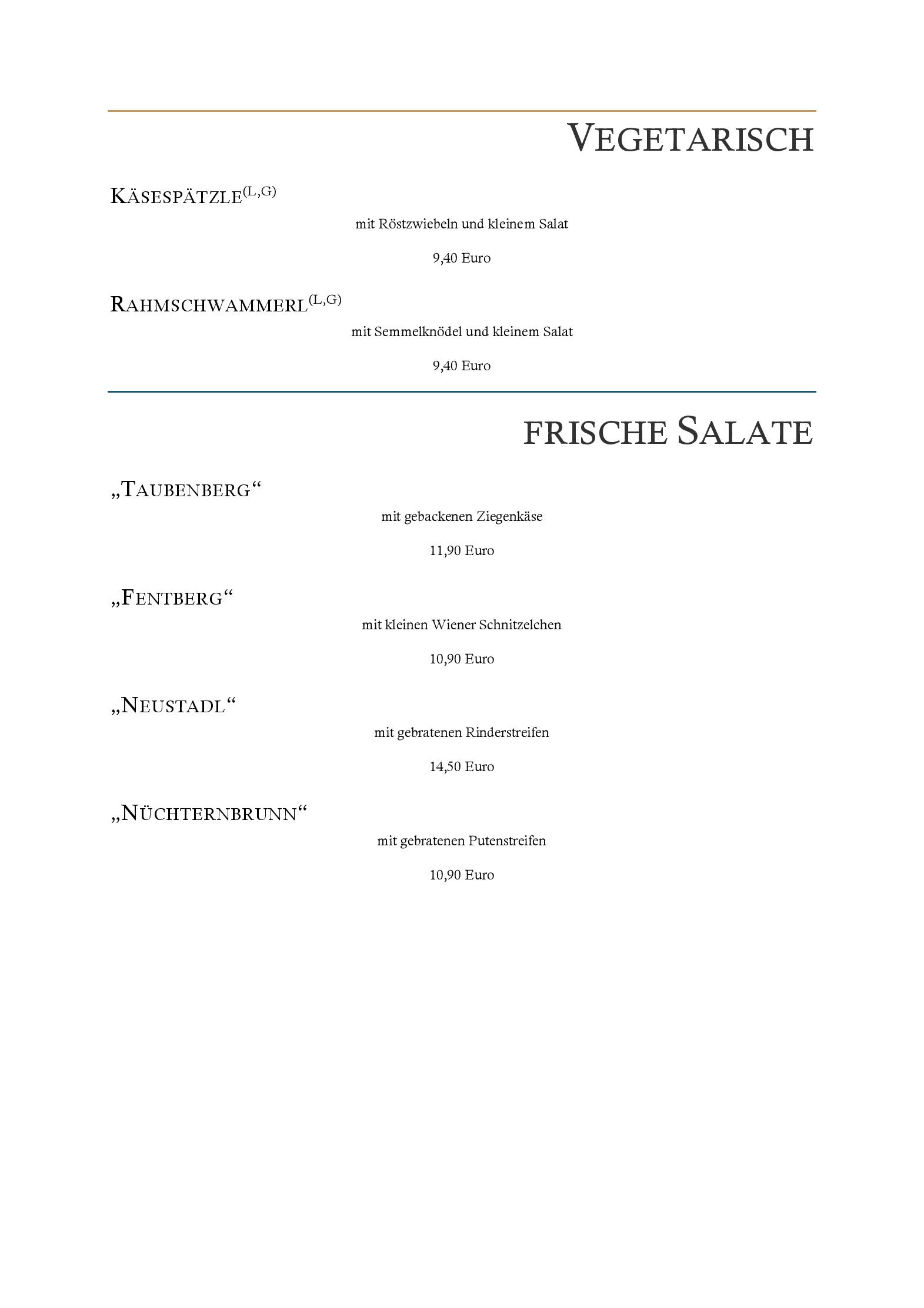 Speisekarte Darchinger Hof in Valley, Seite 3
