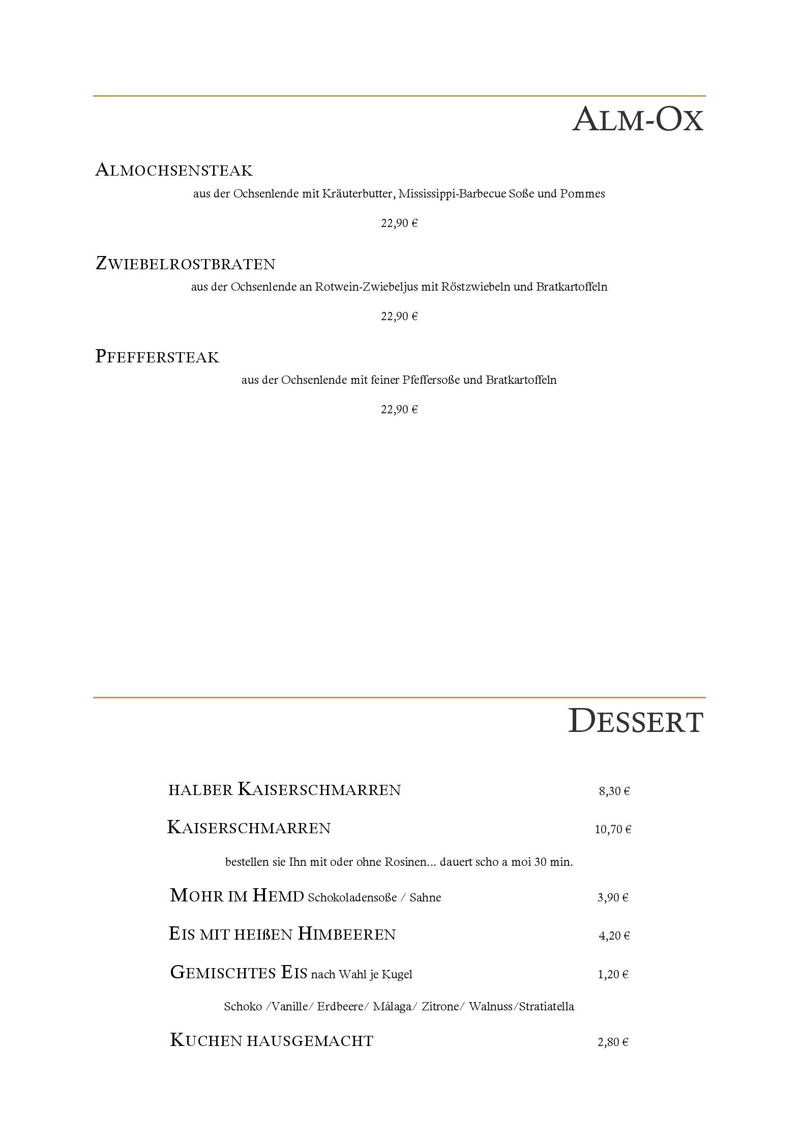 Speisekarte Darchinger Hof in Valley, Seite 4