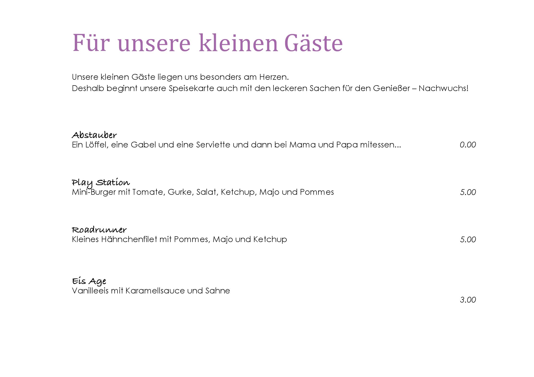 Speisekarte Faktorei in Duisburg, Seite 2