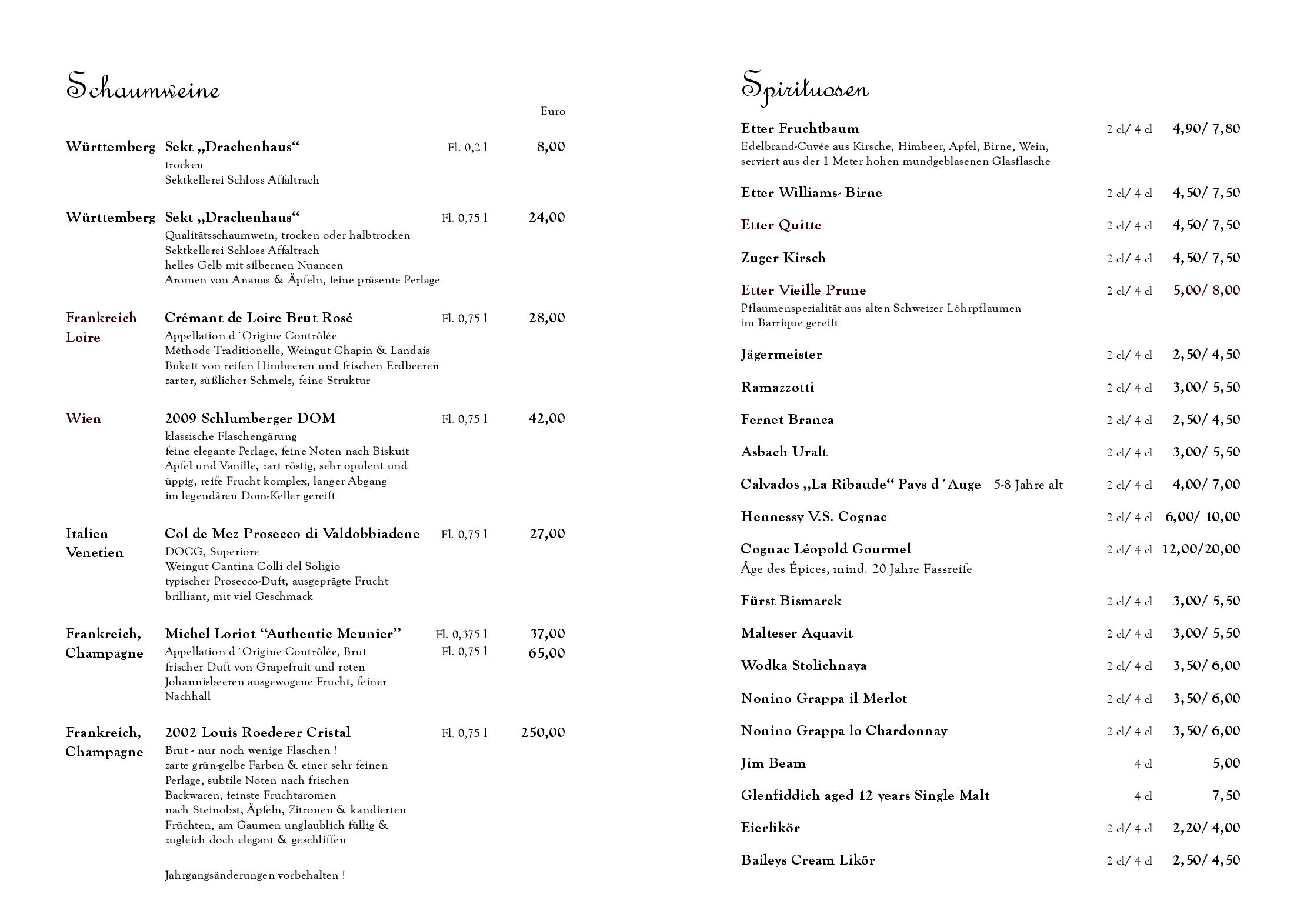Speisekarte Restaurant & Cafe Drachenhaus in Potsdam, Seite 27