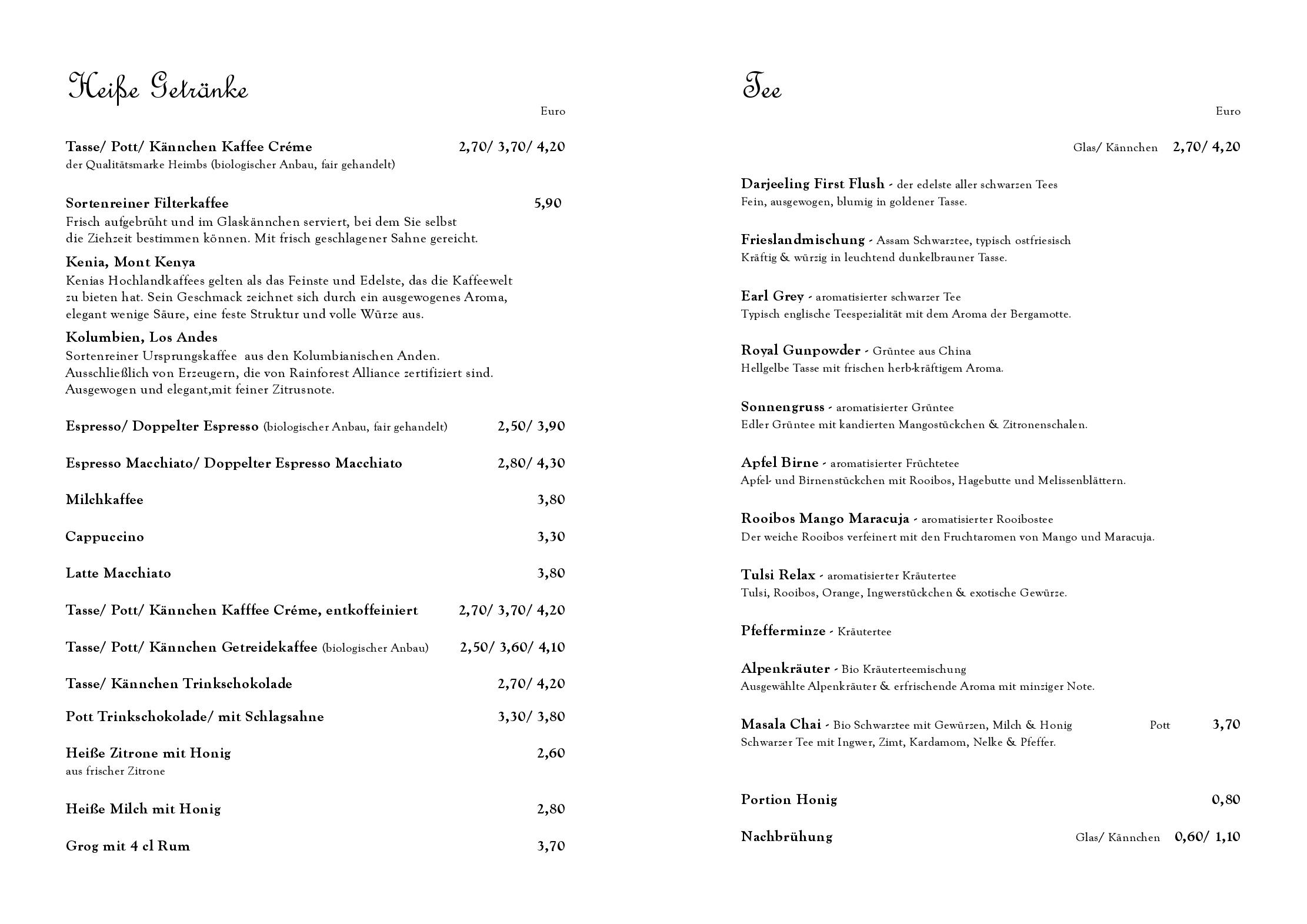 Speisekarte Restaurant & Cafe Drachenhaus in Potsdam, Seite 23