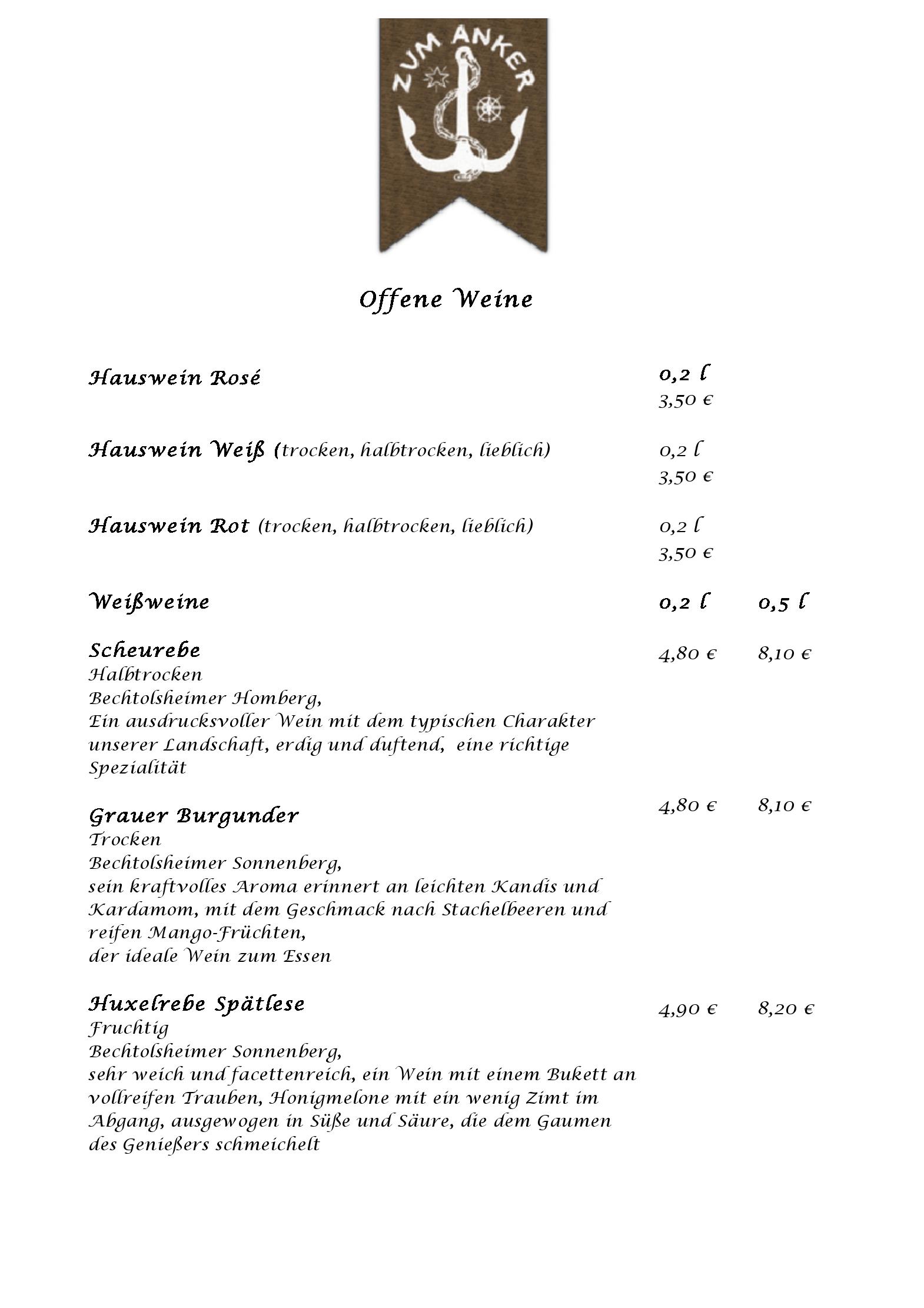 Speisekarte Zum Anker in Magdeburg, Seite 3