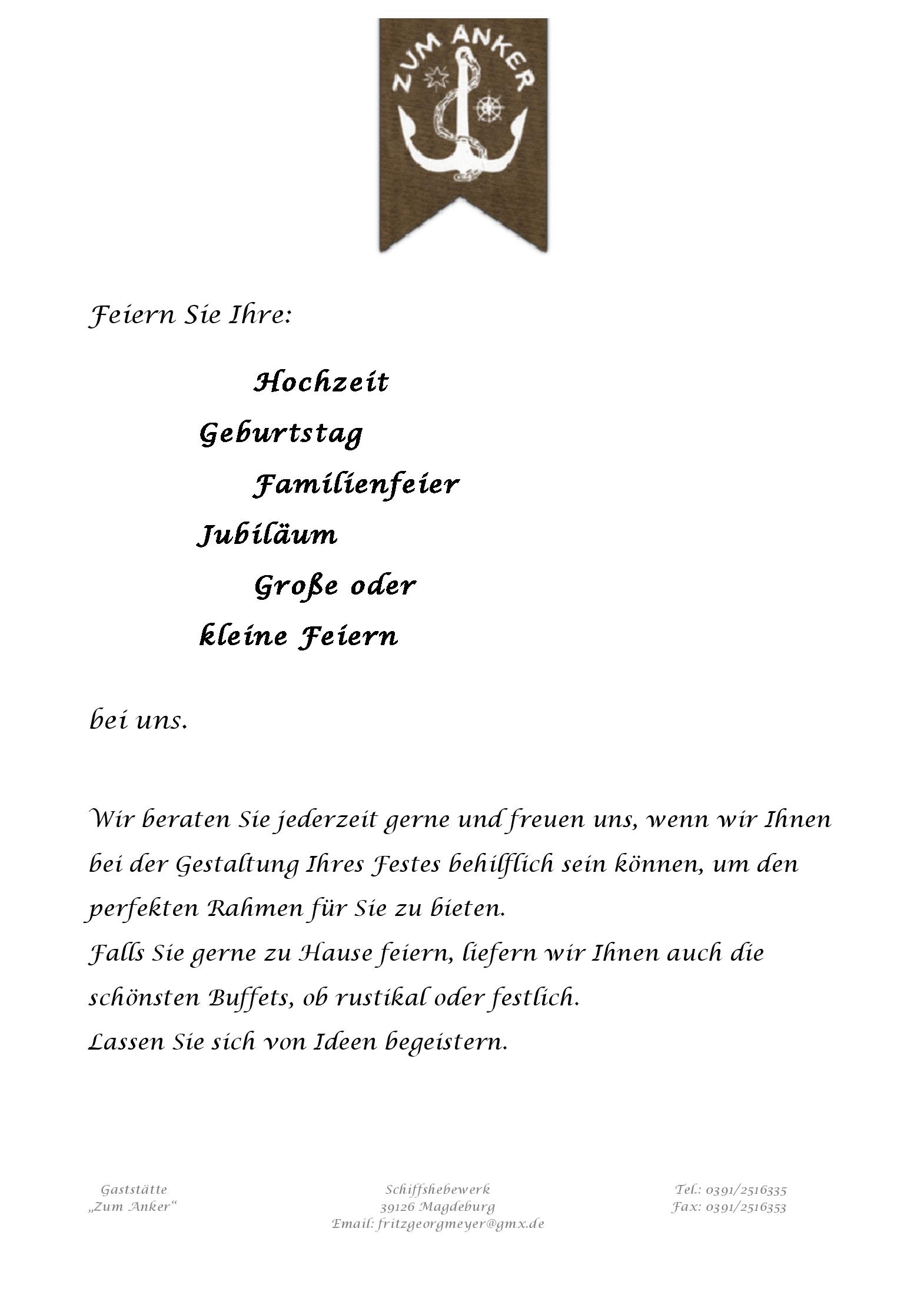 Speisekarte Zum Anker in Magdeburg, Seite 11